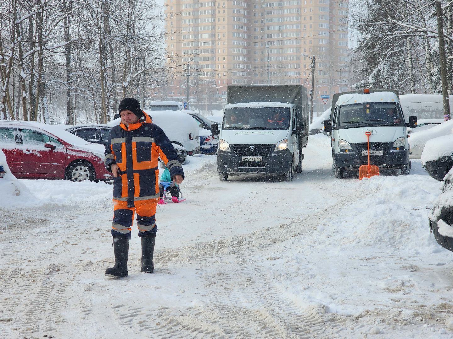 пушкино, уборка снега, коммунальная техника, циклон ольга,