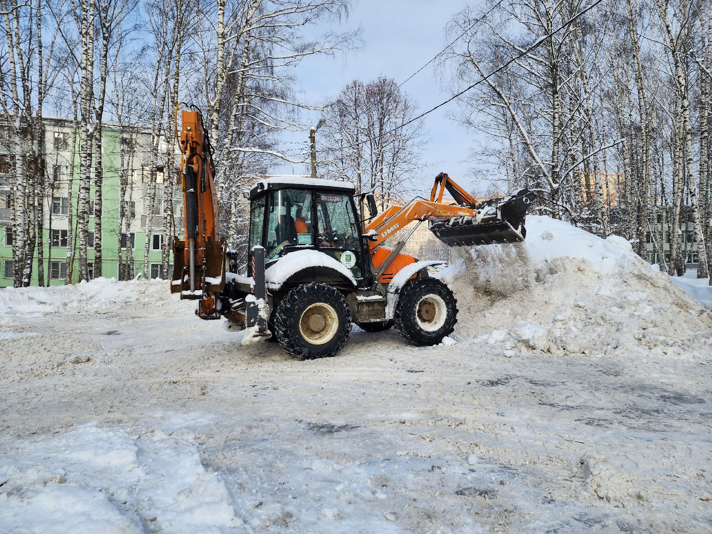 пушкино, уборка снега, коммунальная техника, циклон ольга,
