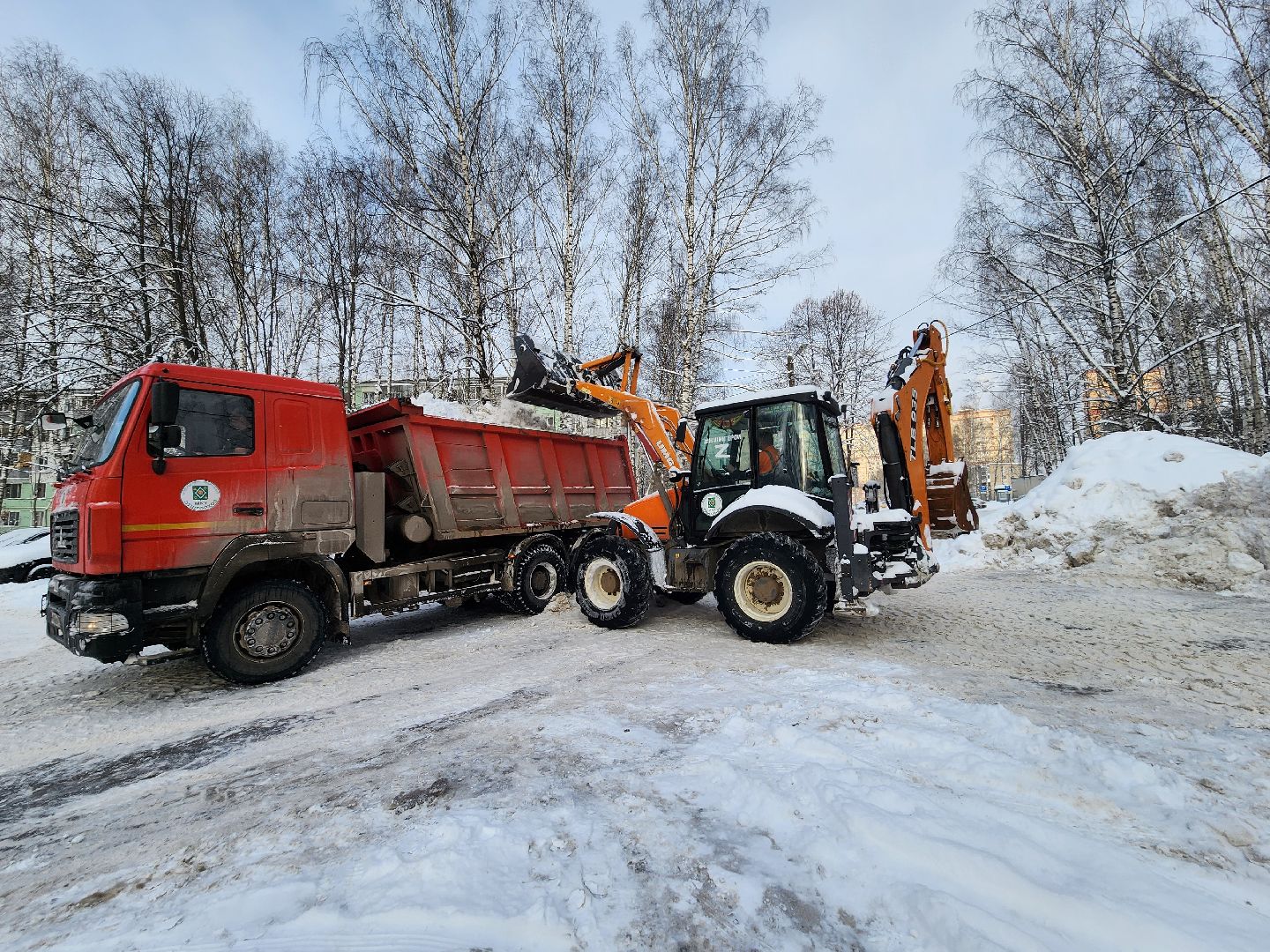 пушкино, уборка снега, коммунальная техника, циклон ольга,