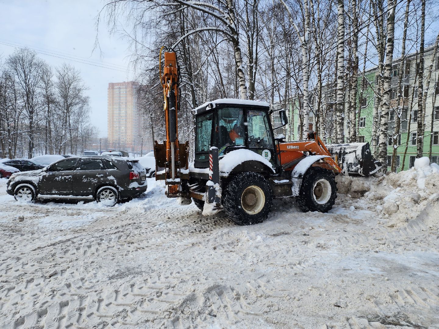 пушкино, уборка снега, коммунальная техника, циклон ольга,