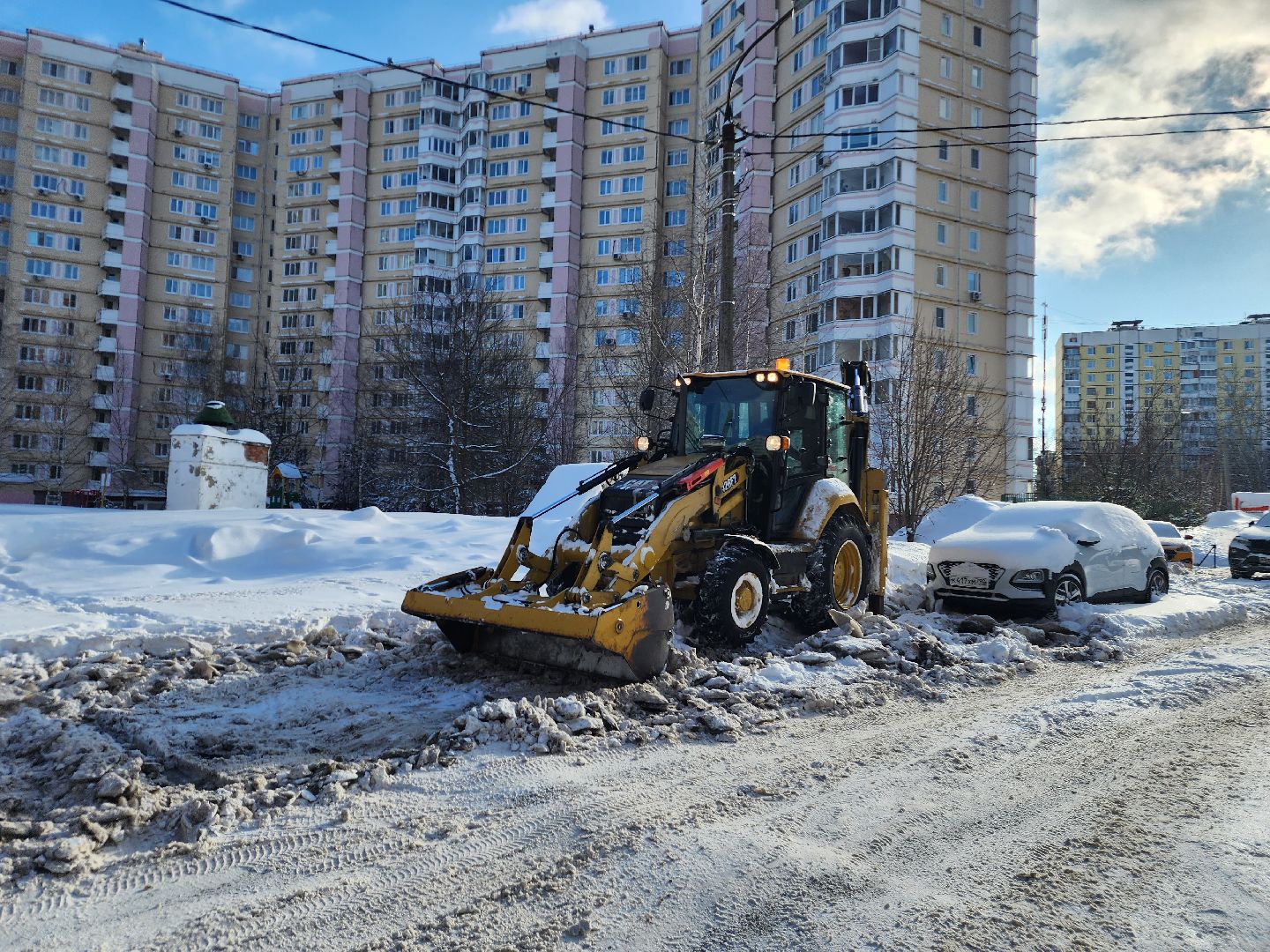 снегопад ольга, фрязино, коммунальная техника,