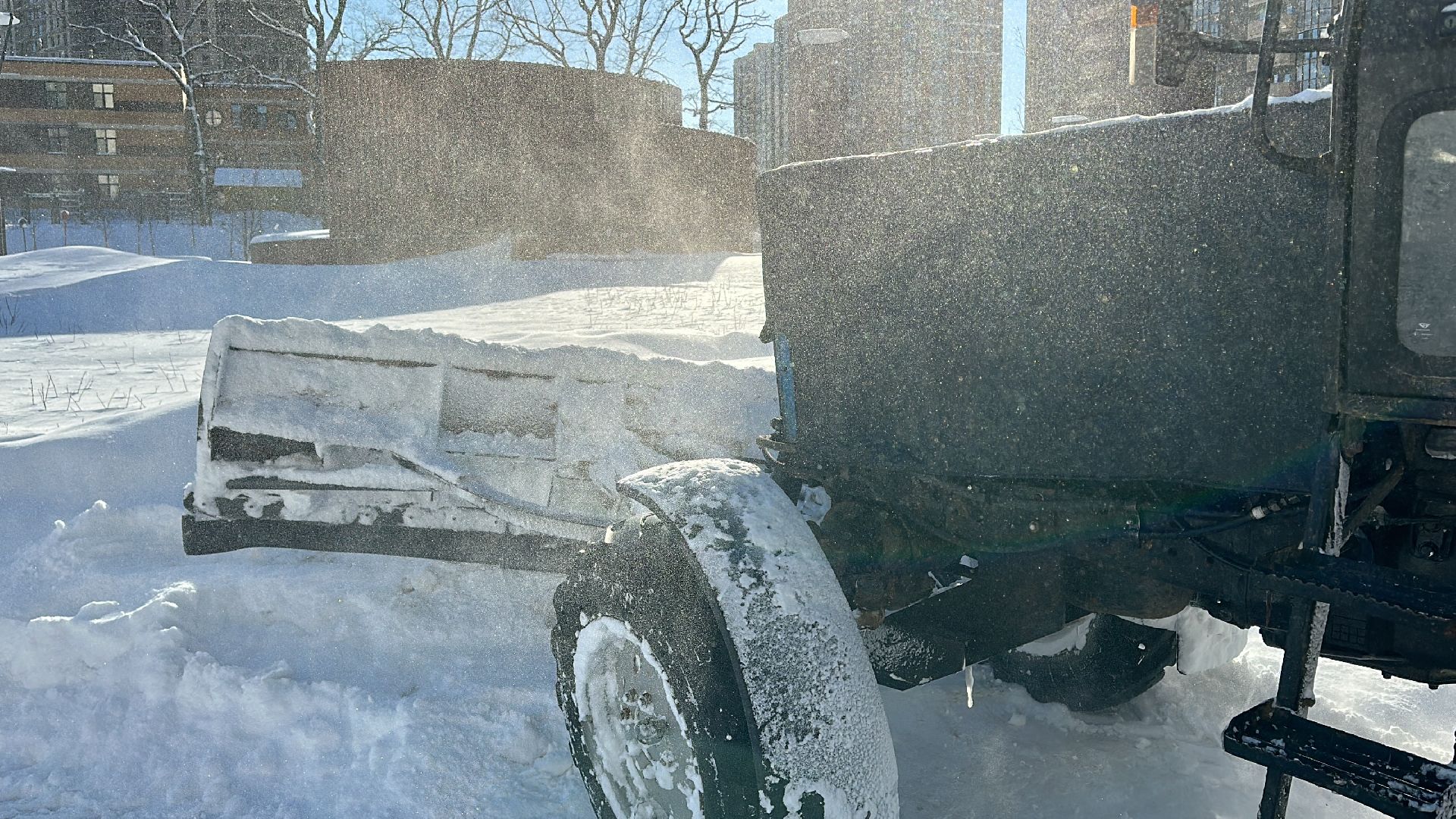 Одинцово, парк Союзный, уборка снега,