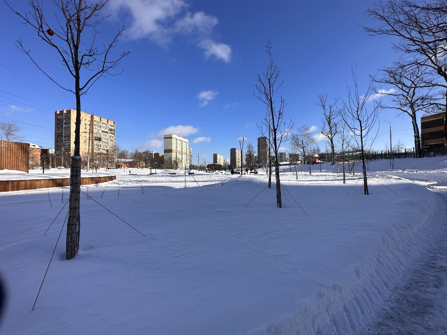 Одинцово, парк Союзный, уборка снега,