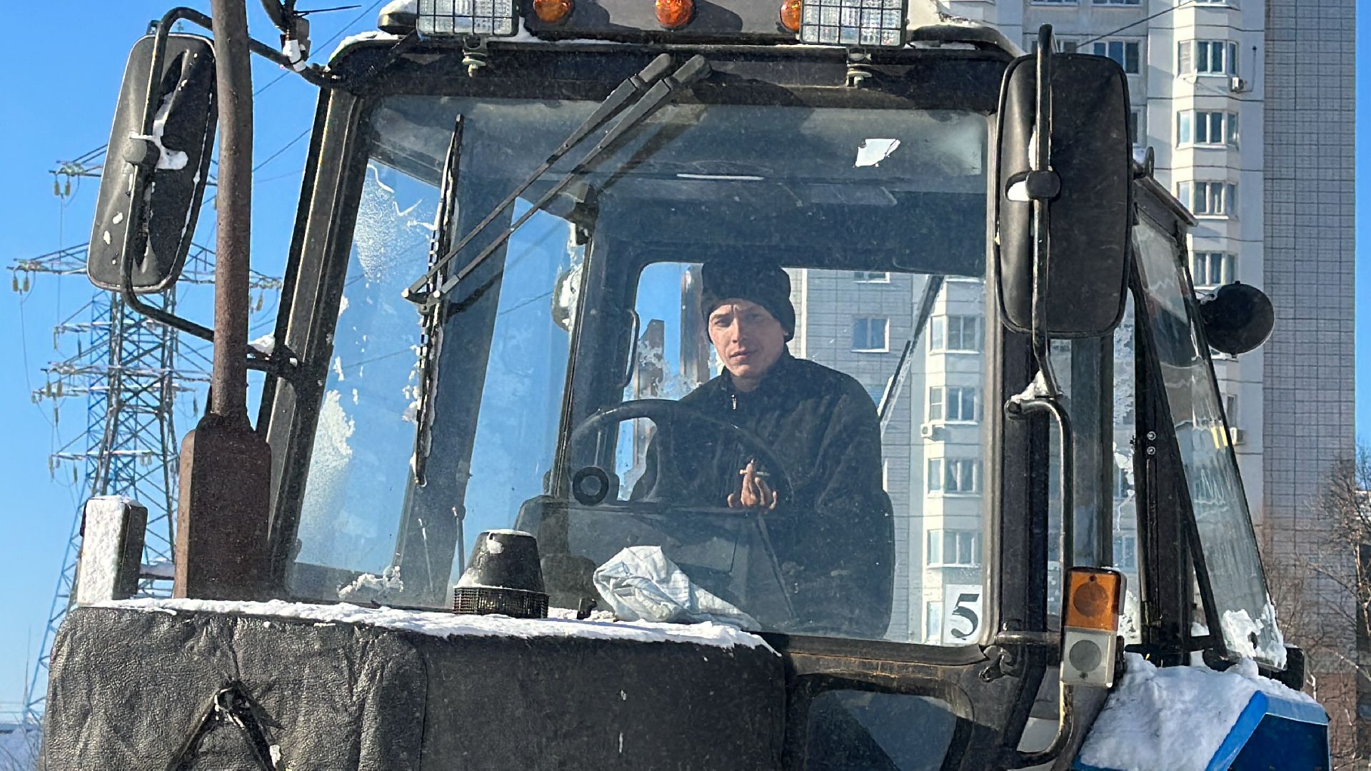 Одинцово, парк Союзный, уборка снега,