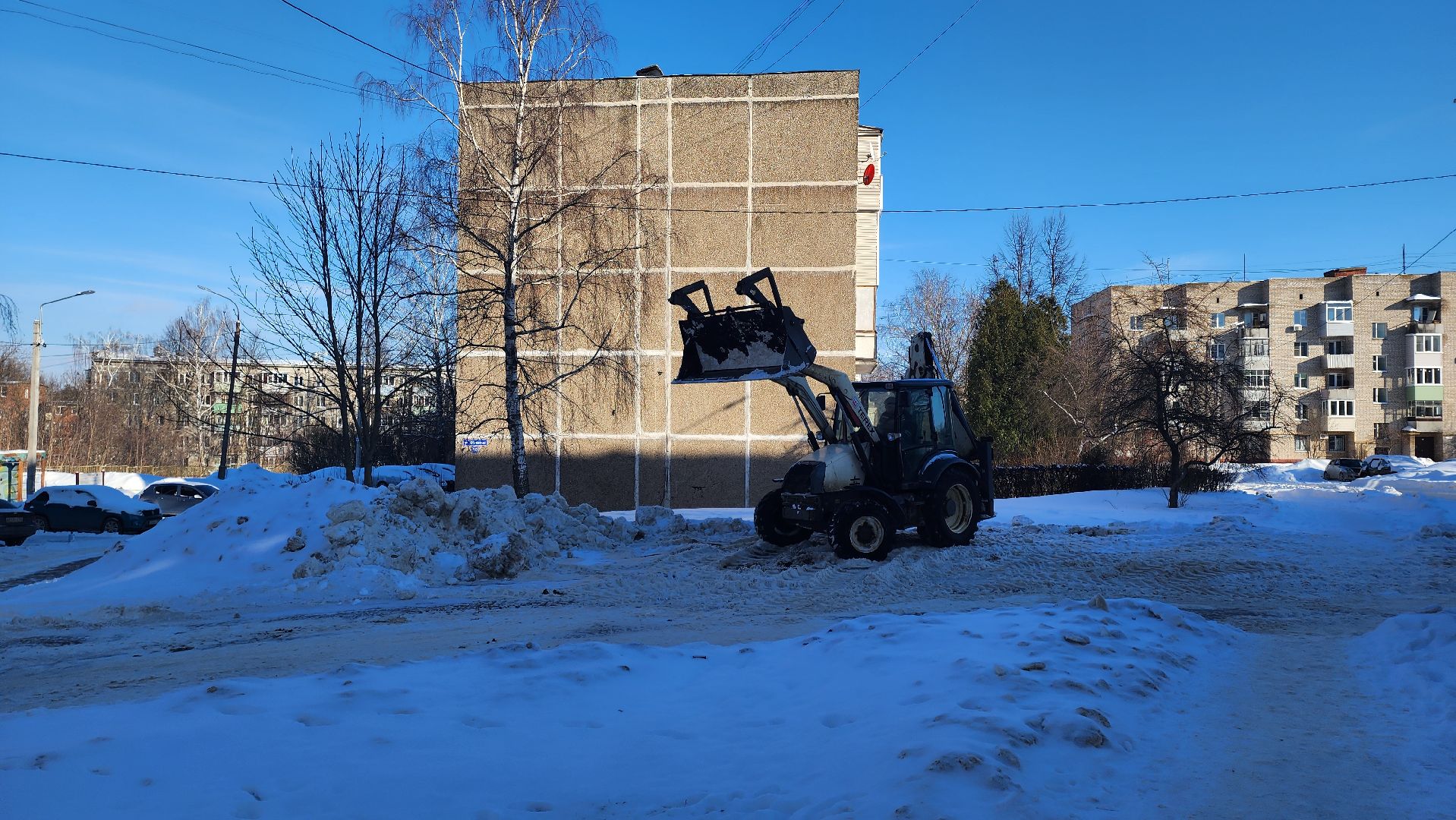 кашира, жкх, вывоз снега, уборка улиц, снегопад, трактор,