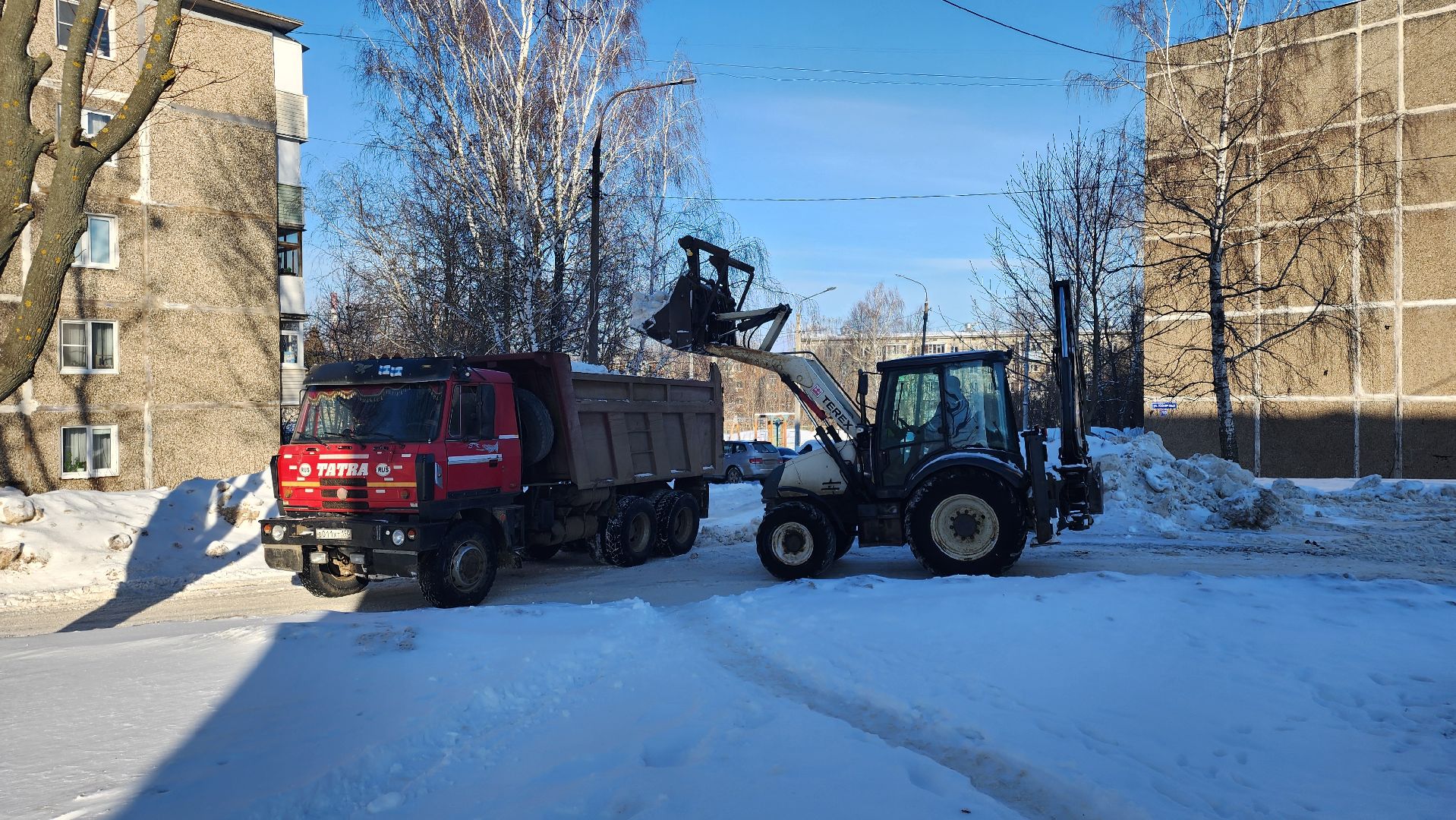 кашира, жкх, вывоз снега, уборка улиц, снегопад, трактор,