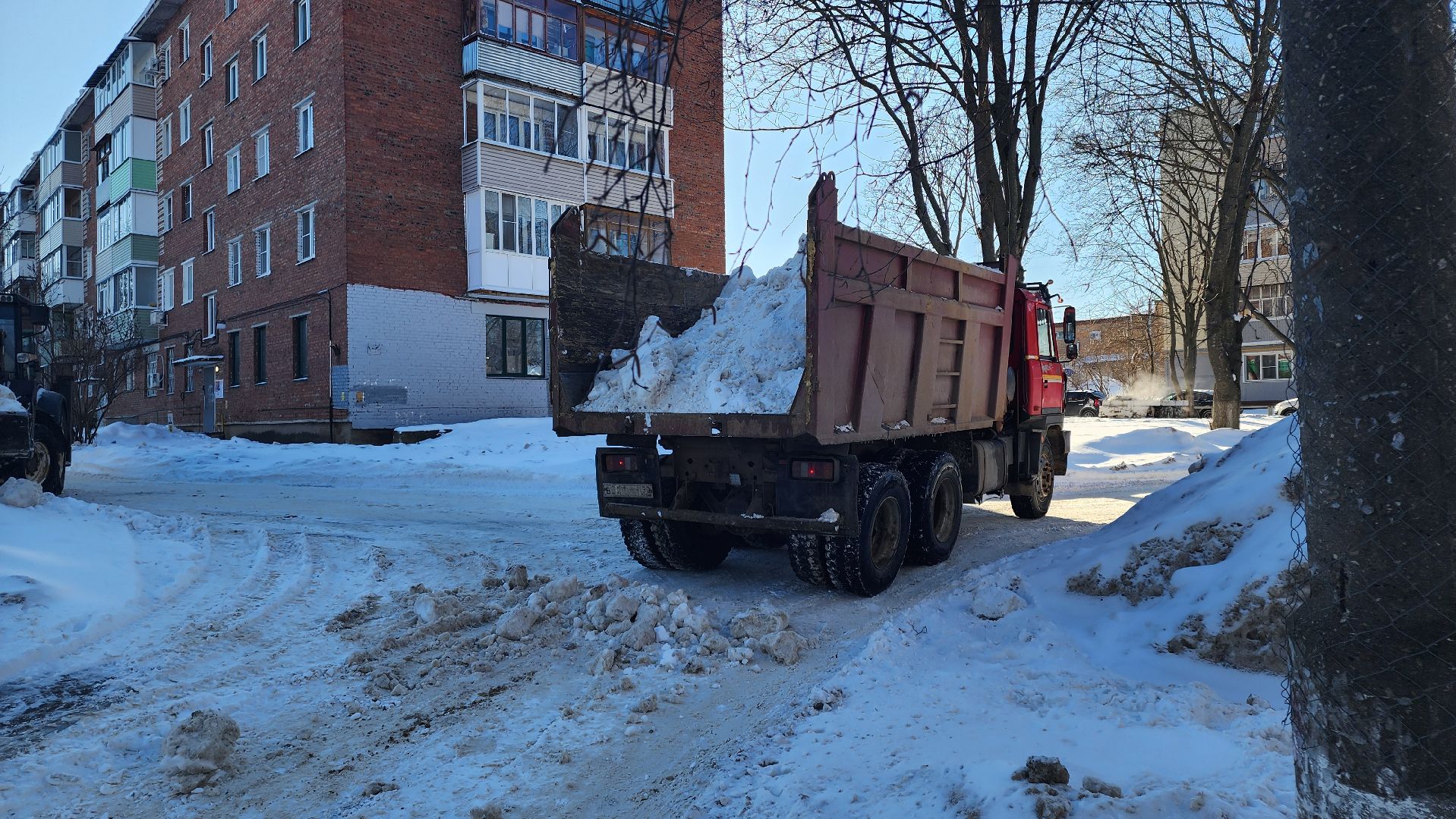кашира, жкх, вывоз снега, уборка улиц, снегопад, трактор,