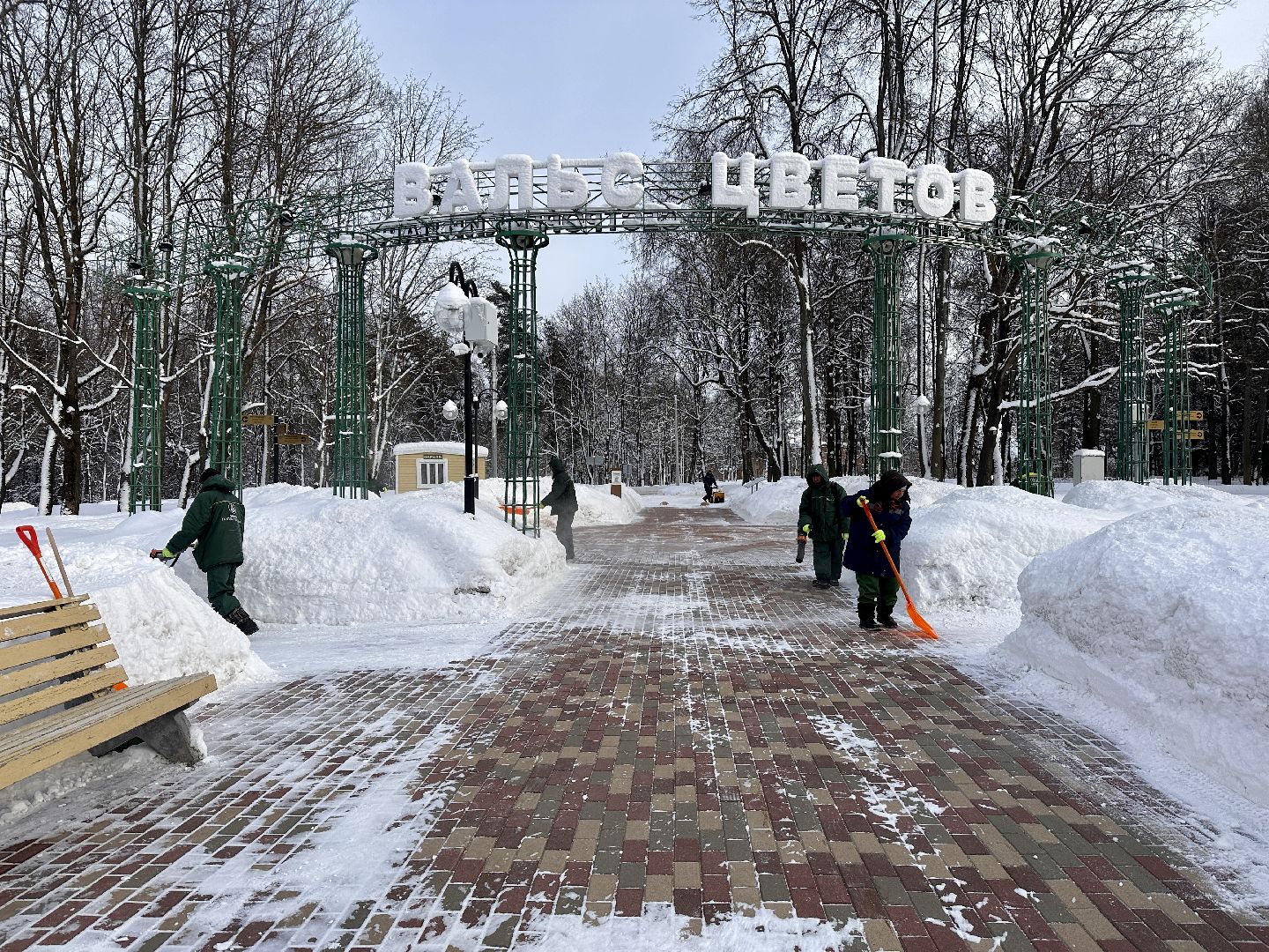 Клин, общество, снег, уборка снега, парки,