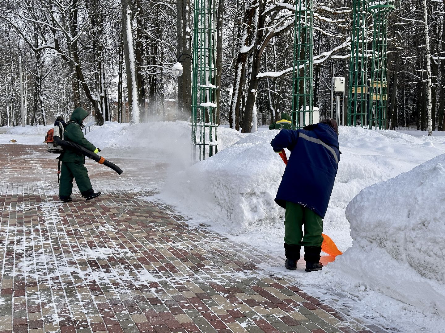 Клин, общество, снег, уборка снега, парки,