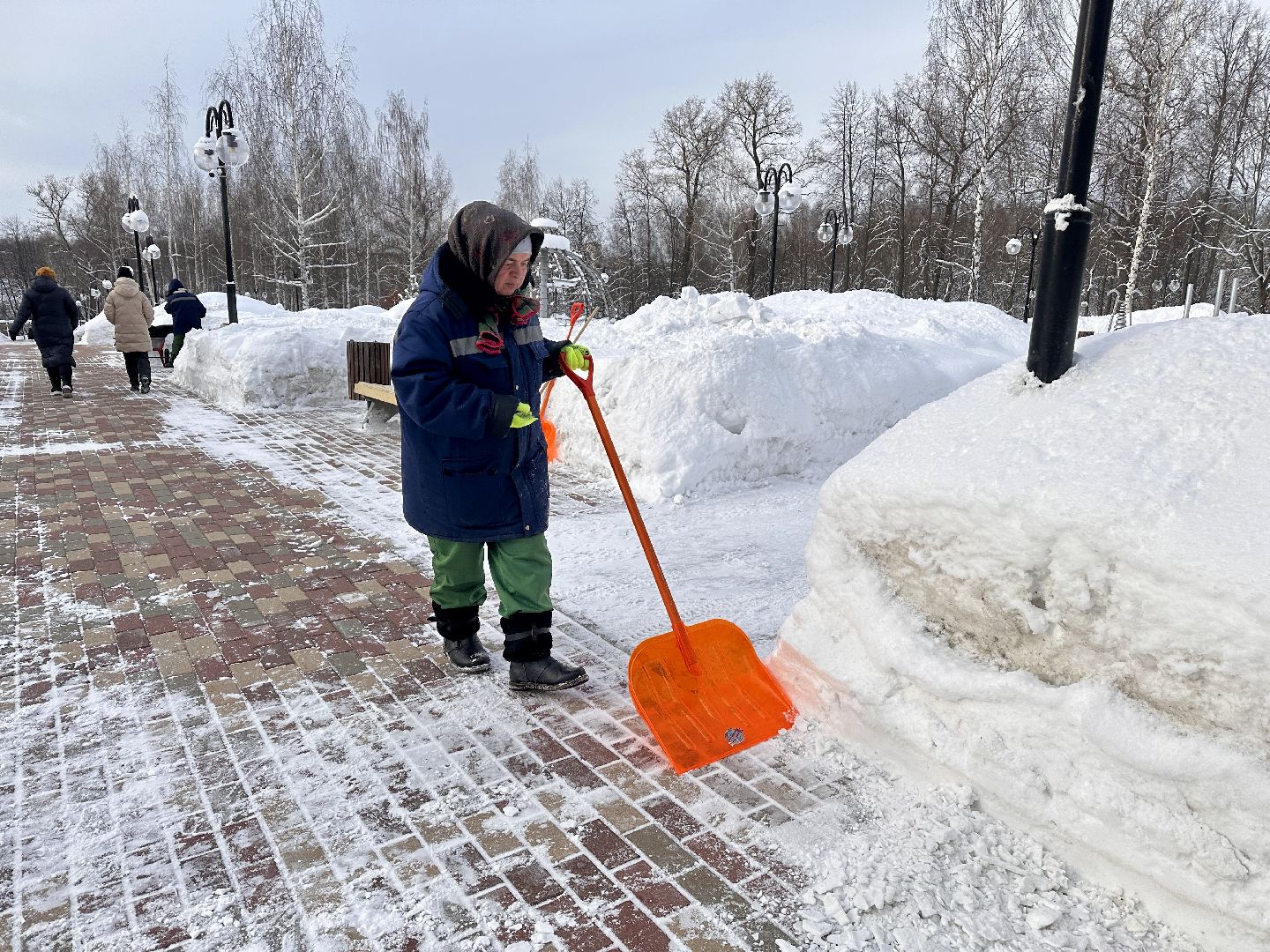 Клин, общество, снег, уборка снега, парки,