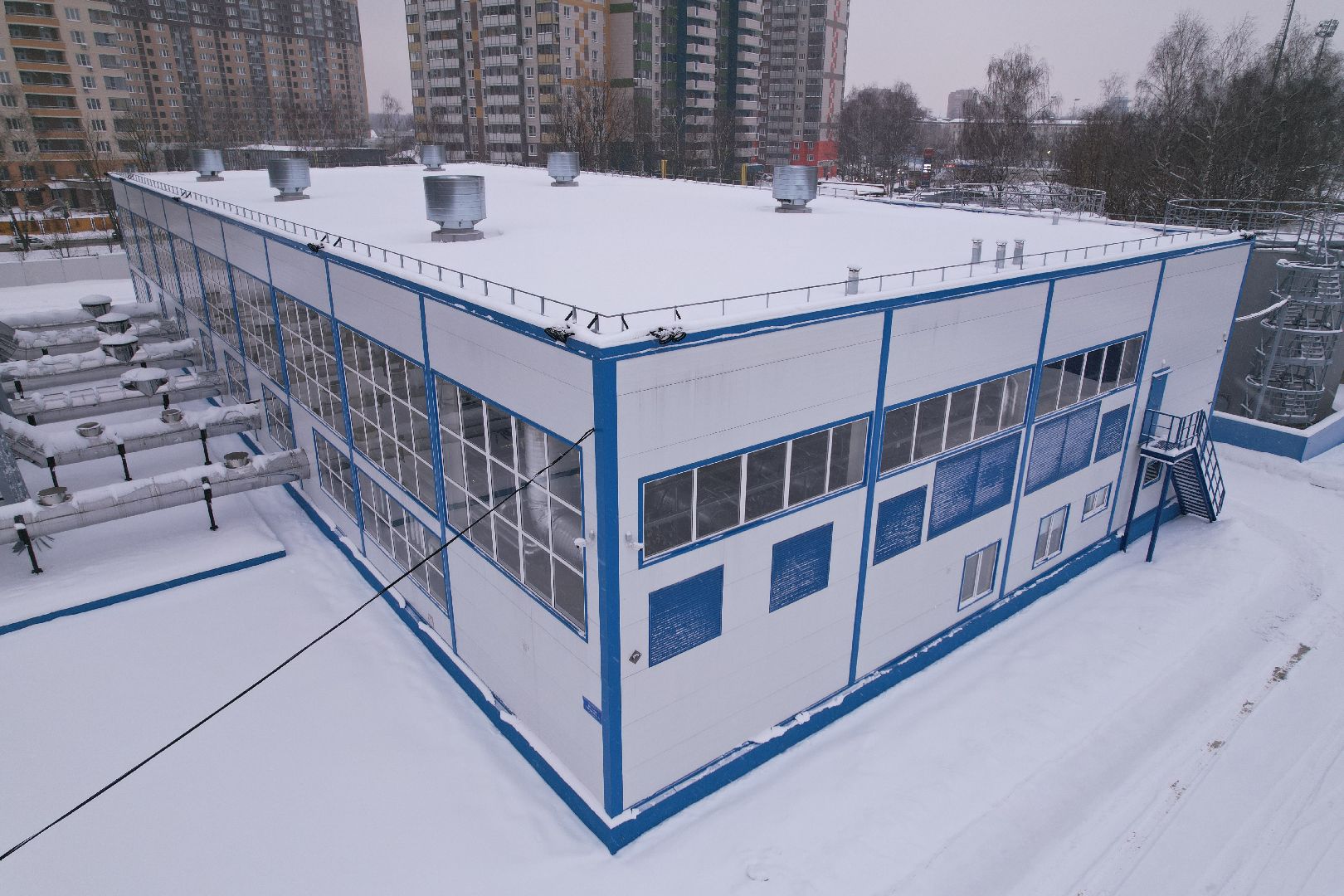 видео с коптера, Королев, котельная,