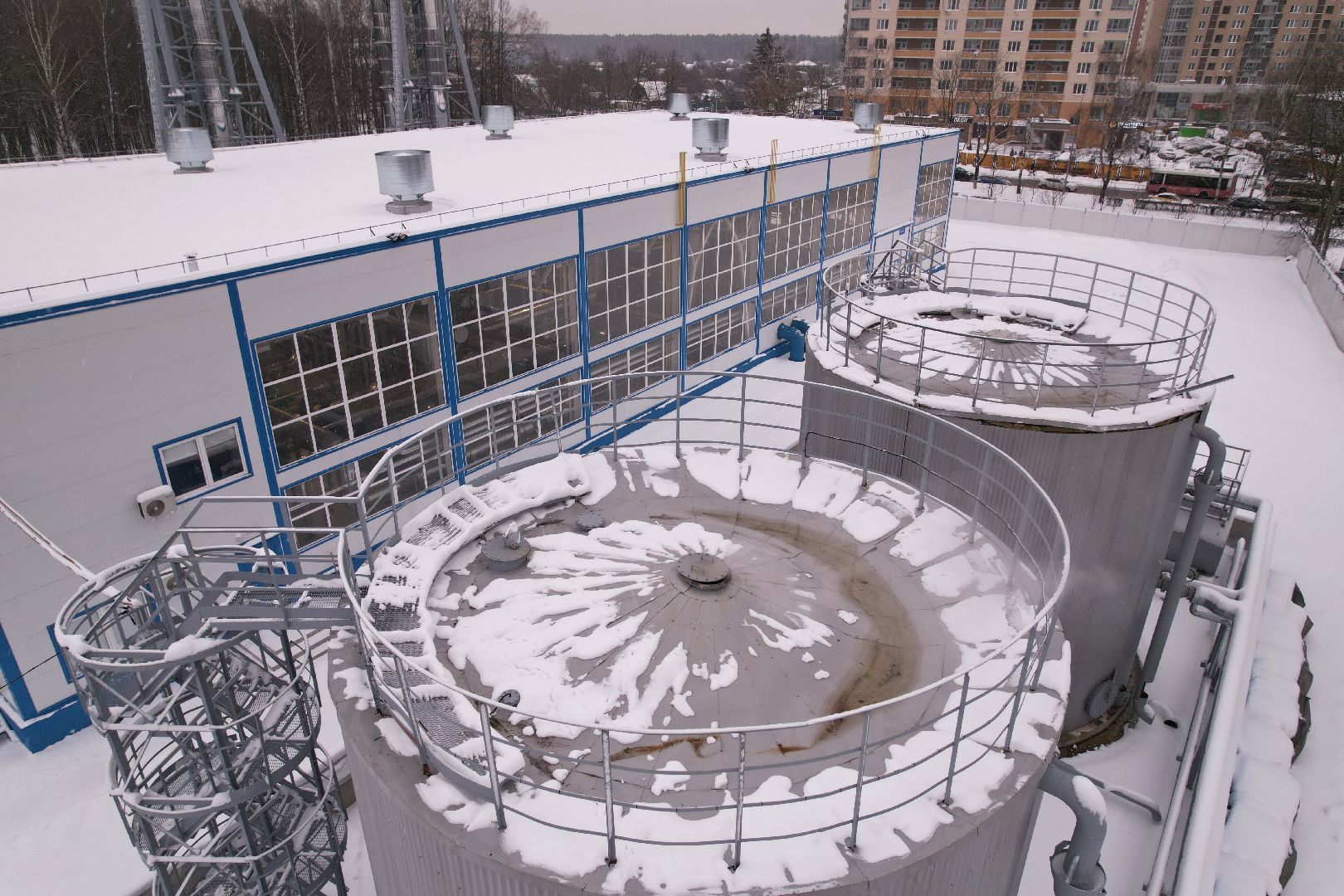 видео с коптера, Королев, котельная,