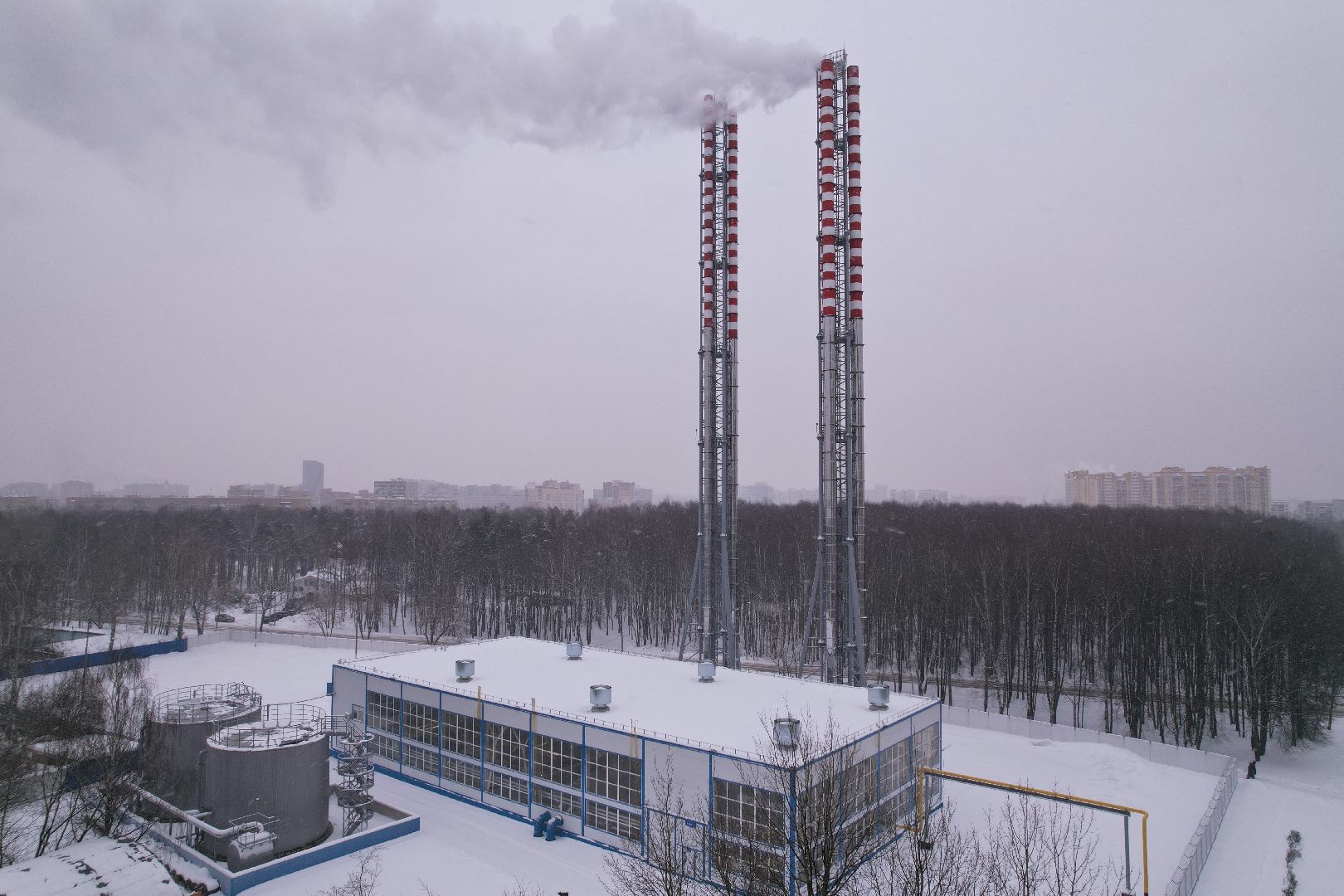 видео с коптера, Королев, котельная,