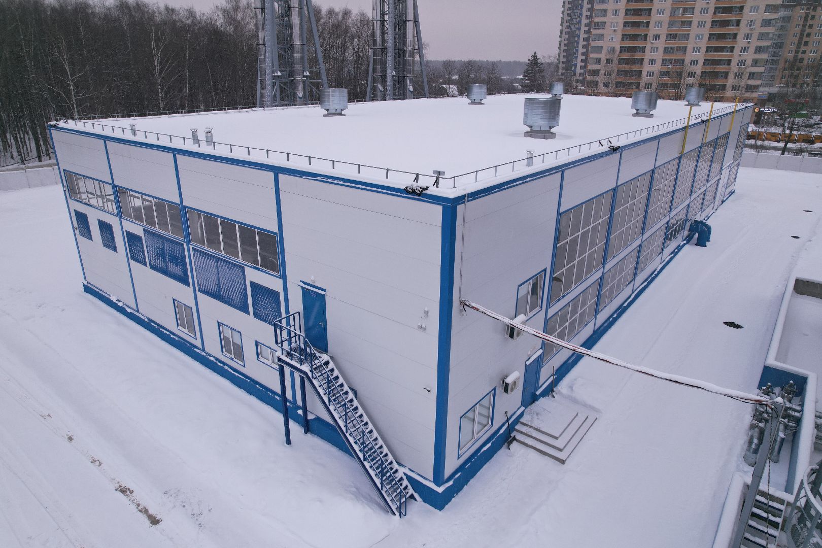 видео с коптера, Королев, котельная,