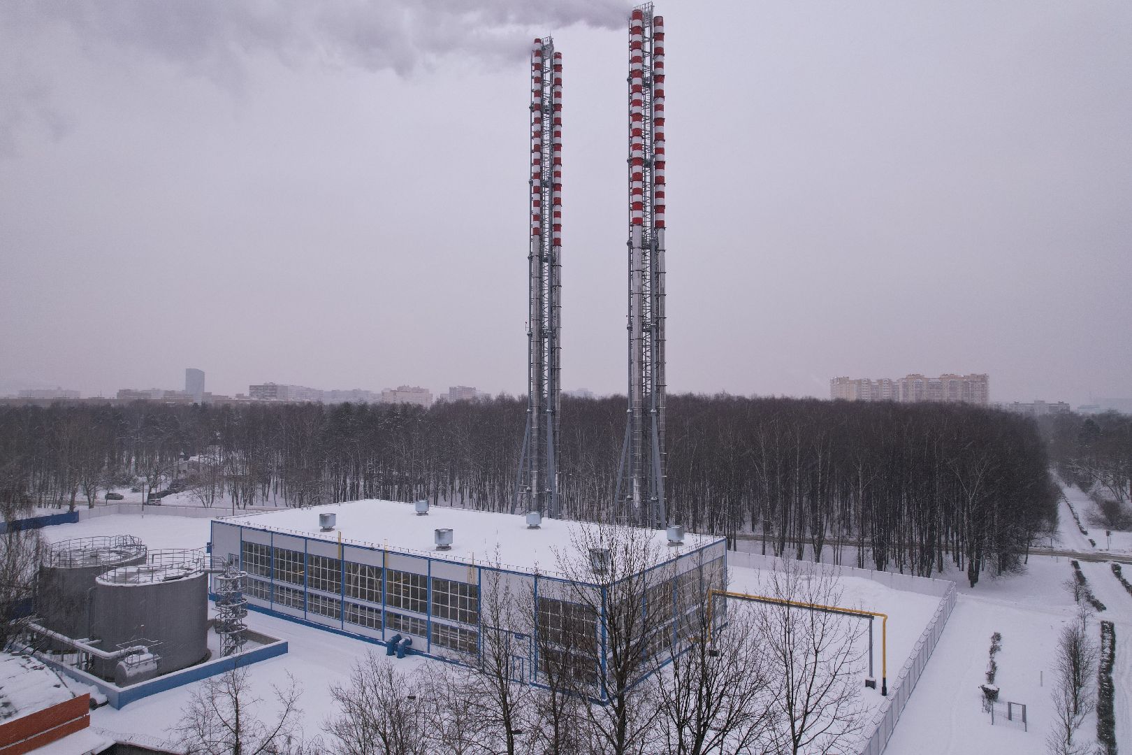 видео с коптера, Королев, котельная,