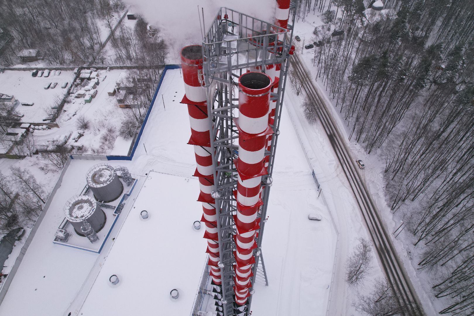 видео с коптера, Королев, котельная,