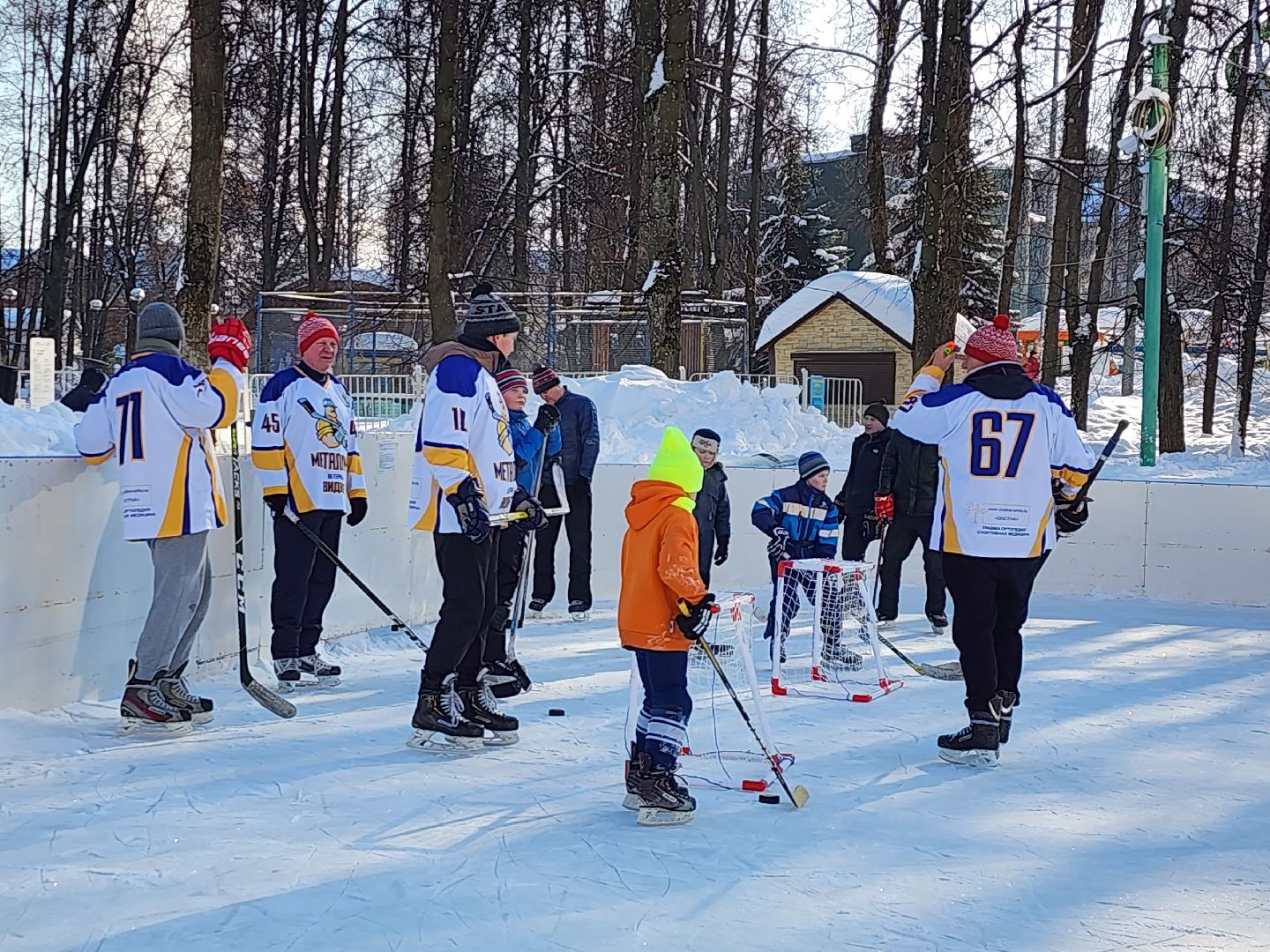 хоккейная команда, металлург,хоккей в парке, видное, спорт подмосковья,