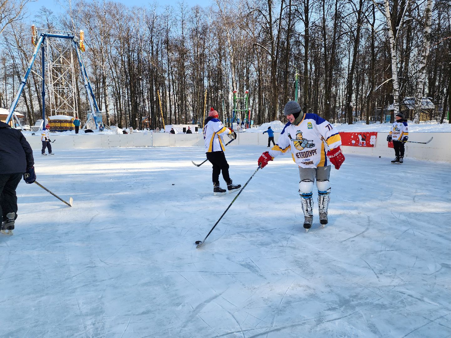 хоккейная команда, металлург,хоккей в парке, видное, спорт подмосковья,