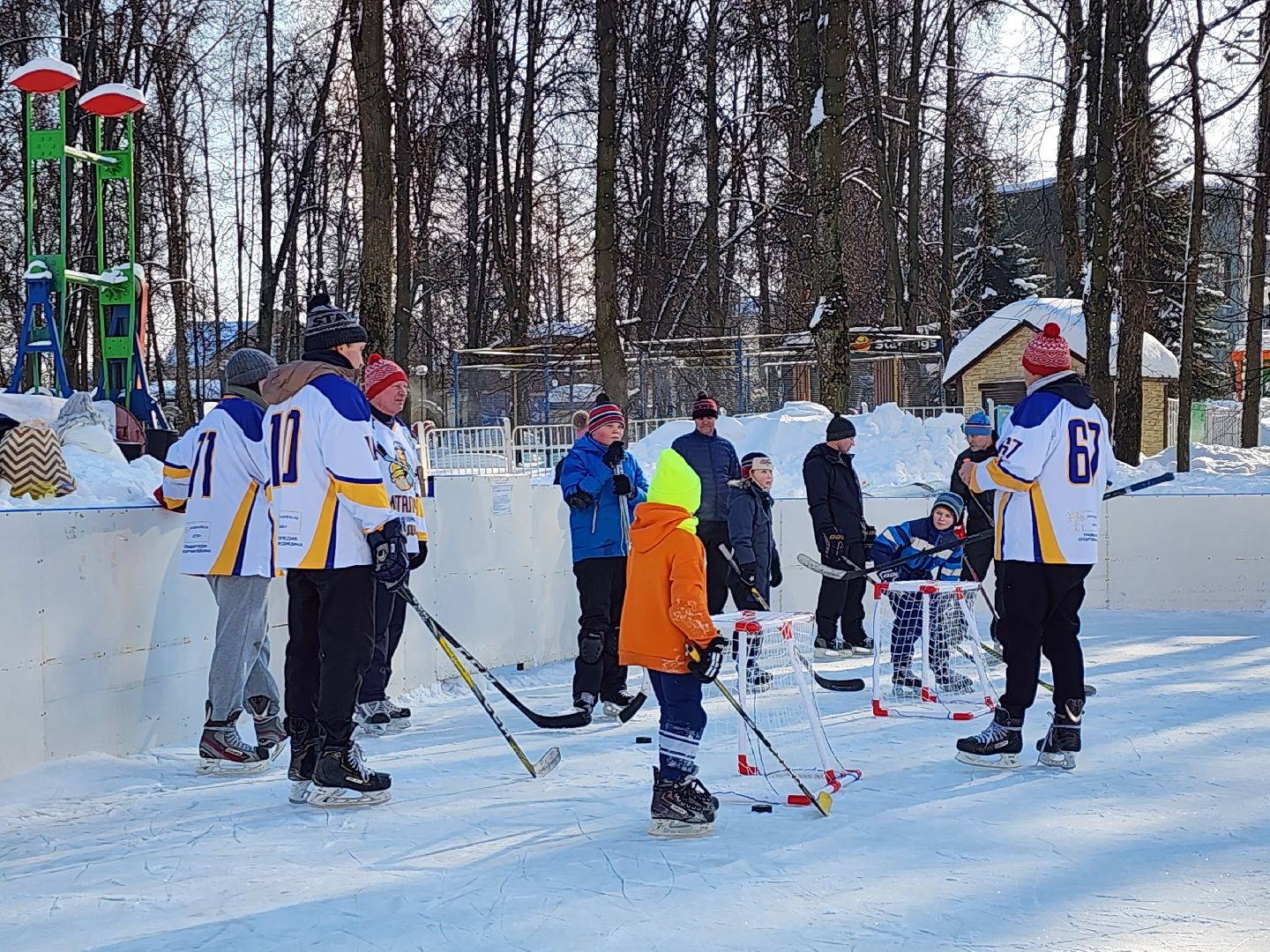 хоккейная команда, металлург,хоккей в парке, видное, спорт подмосковья,