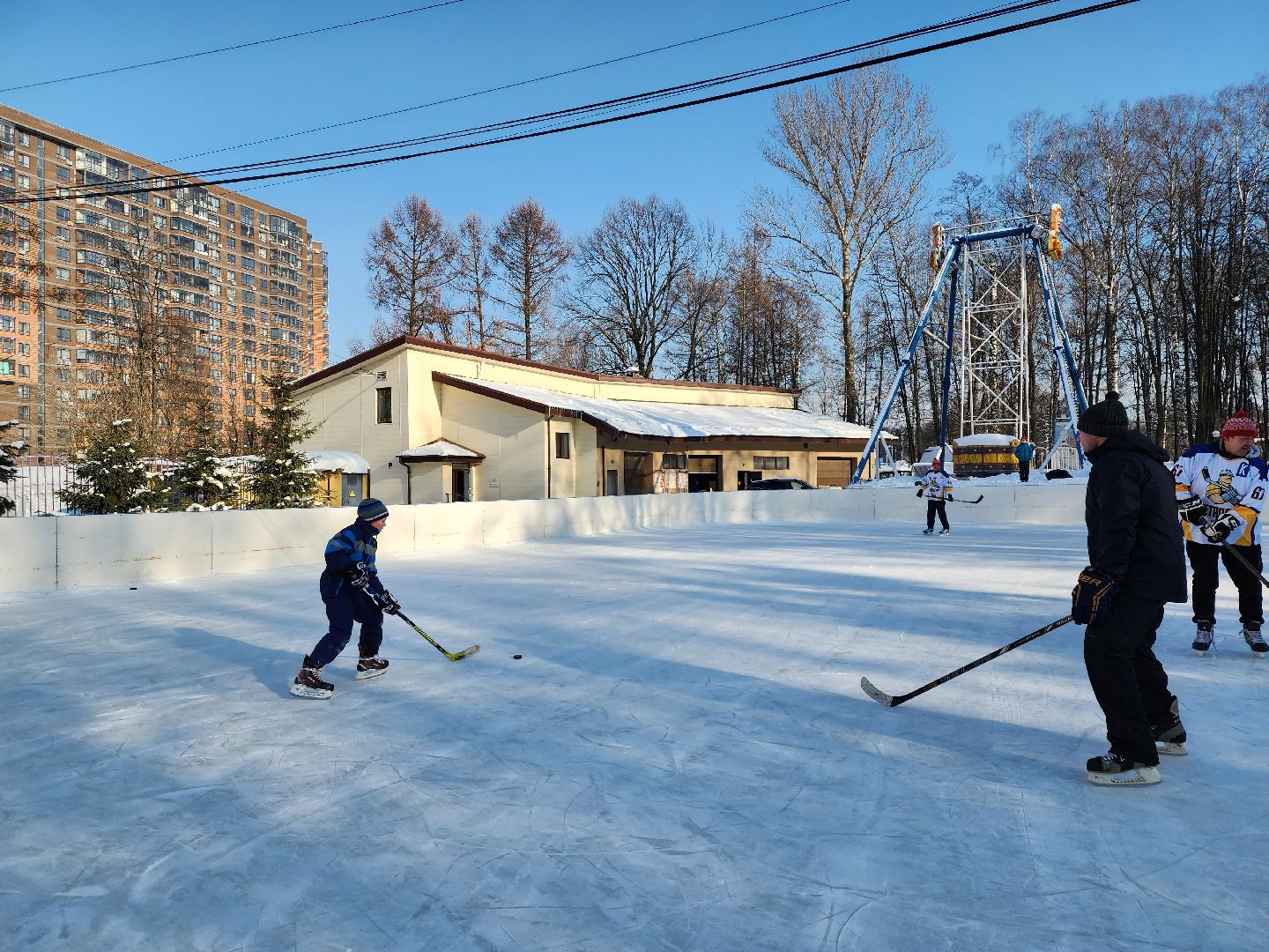 хоккейная команда, металлург,хоккей в парке, видное, спорт подмосковья,