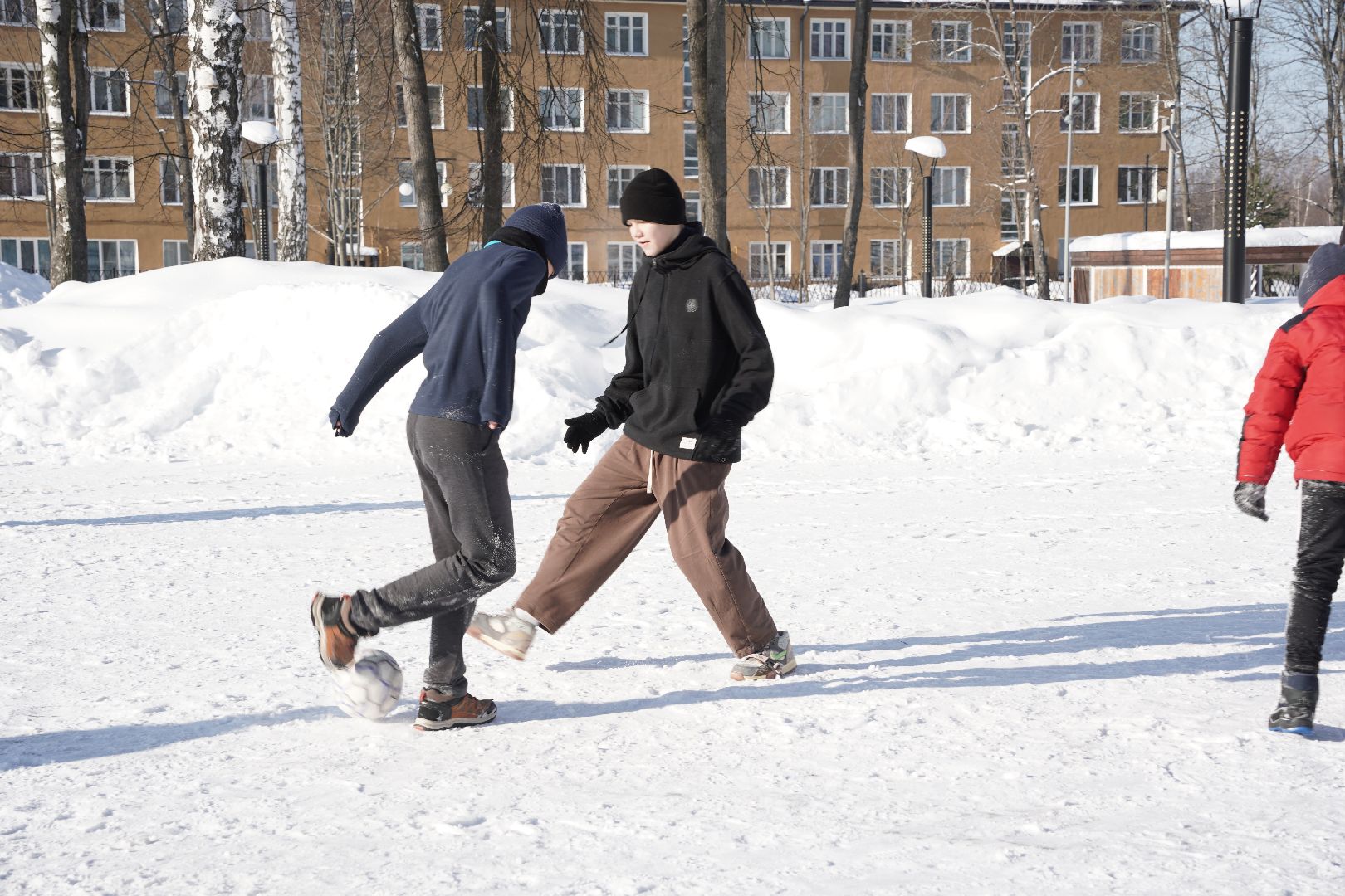 Рошаль, стартуют все, парк Крестов брод, зима в Подмомсковье, зима в парке, Большая Шатура, скандинавская ходьба, футбол на снегу, хоккей на снегу, спорт, активное долголетие,