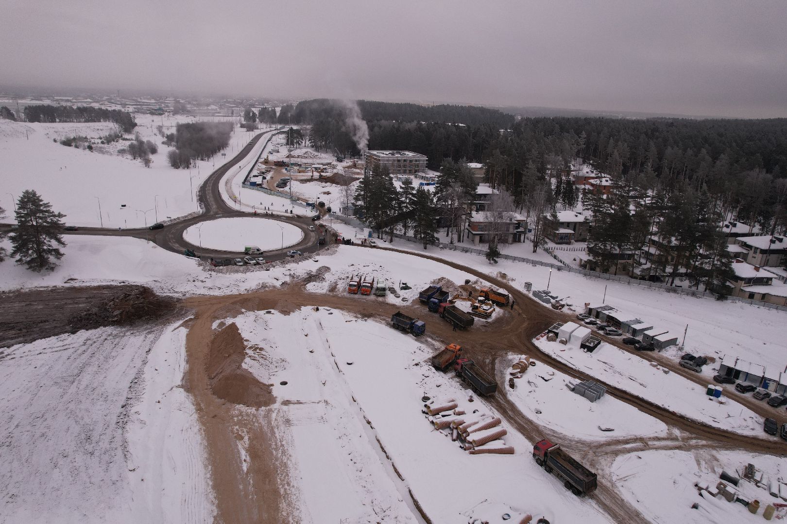 видео с коптера, дорога, истра,
