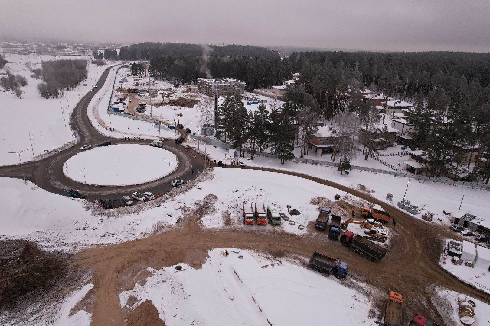 видео с коптера, дорога, истра,