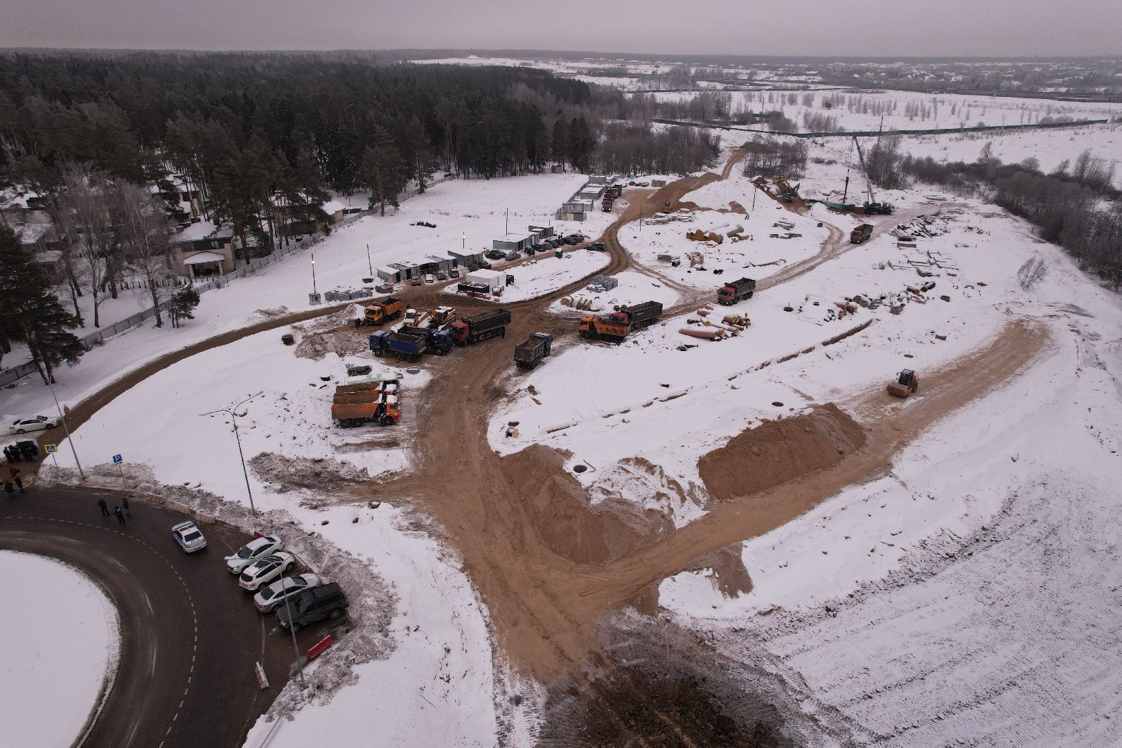 видео с коптера, дорога, истра,