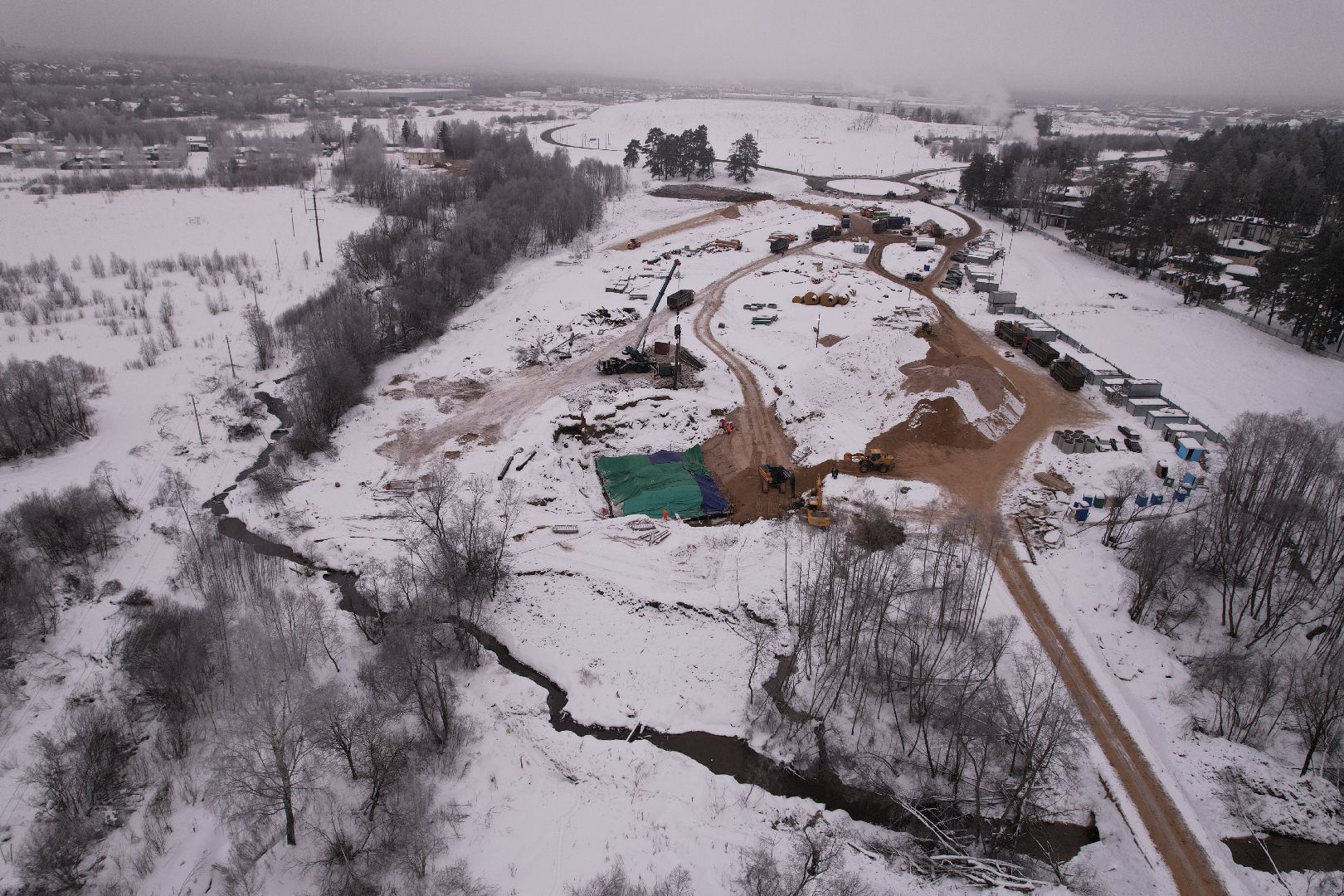 видео с коптера, дорога, истра,