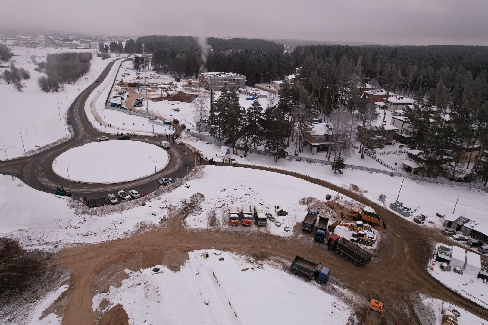 видео с коптера, дорога, истра,