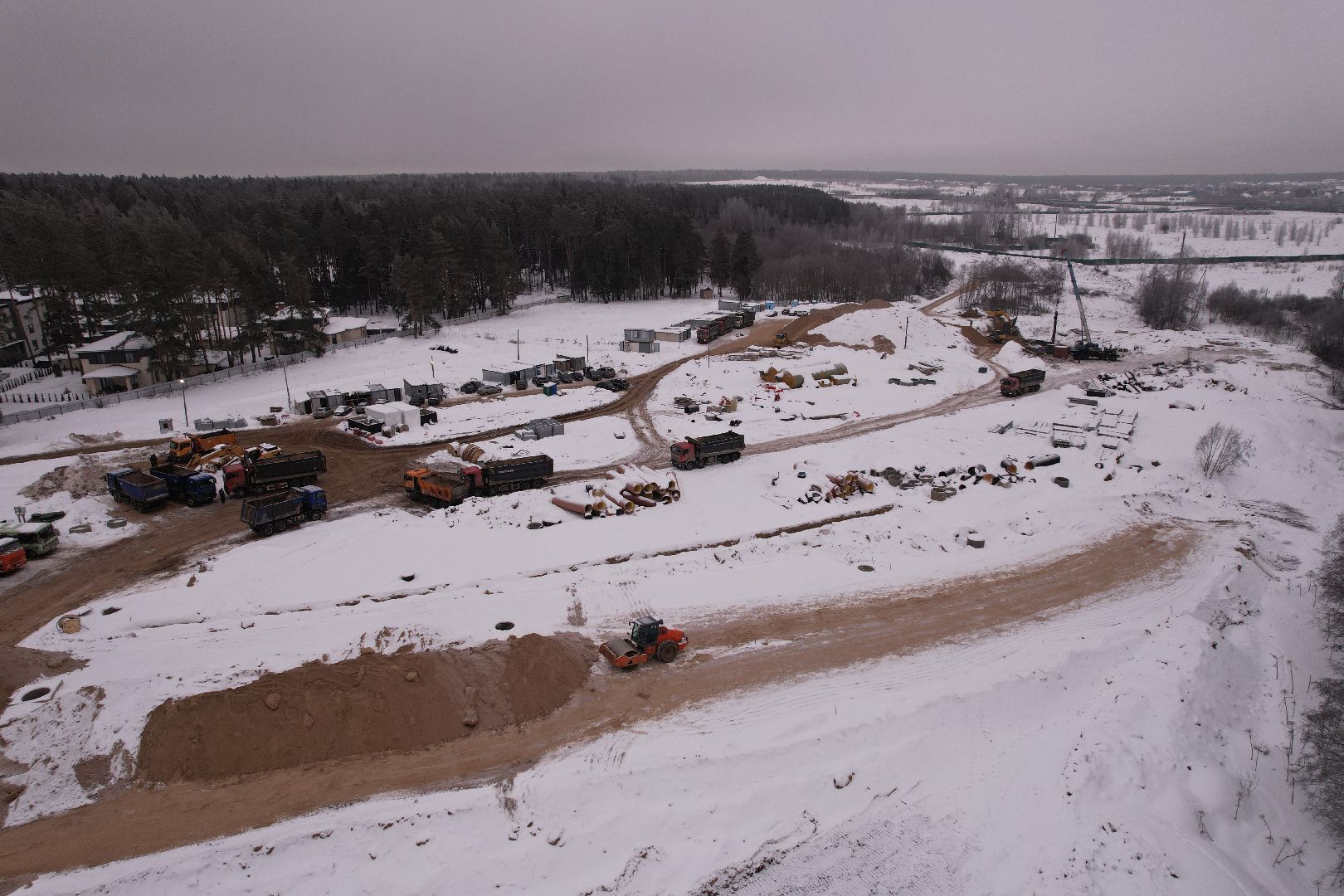 видео с коптера, дорога, истра,