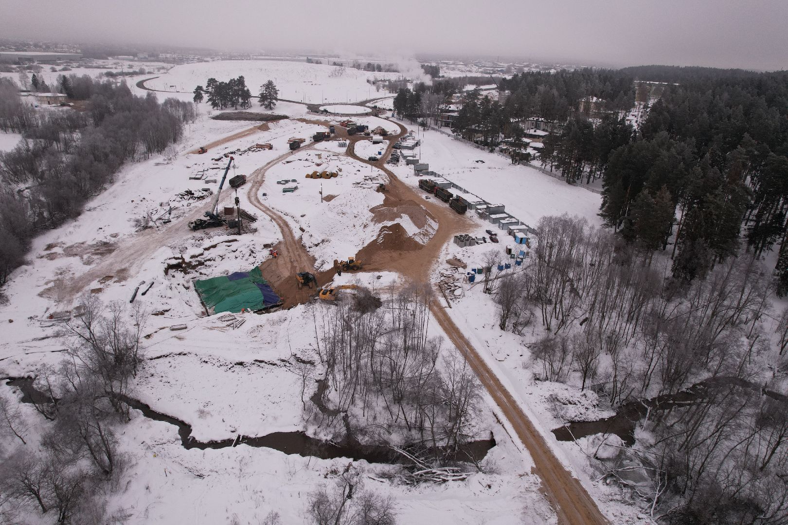 видео с коптера, дорога, истра,