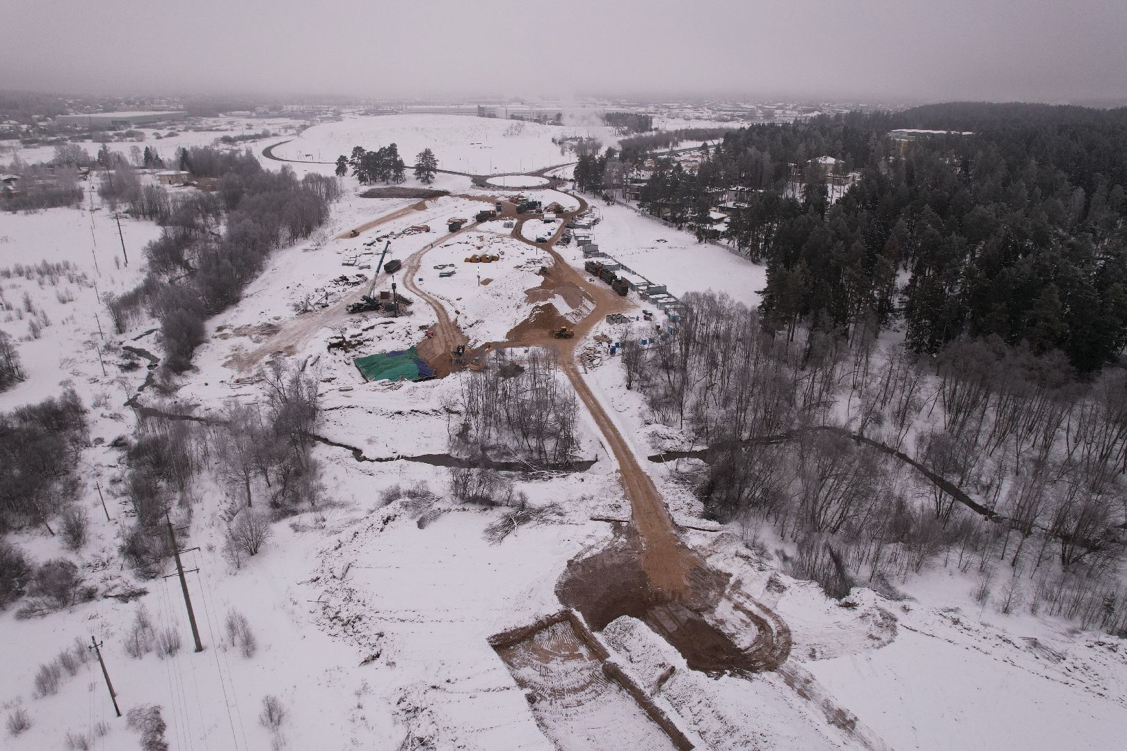 видео с коптера, дорога, истра,