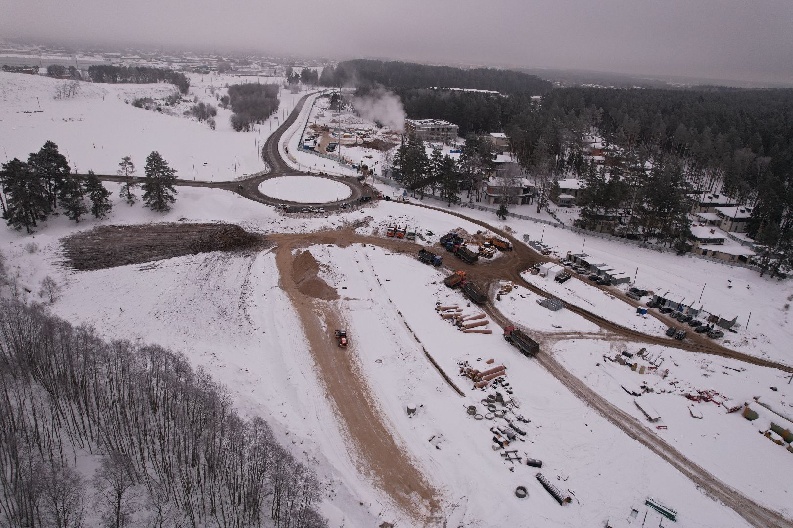 видео с коптера, дорога, истра,