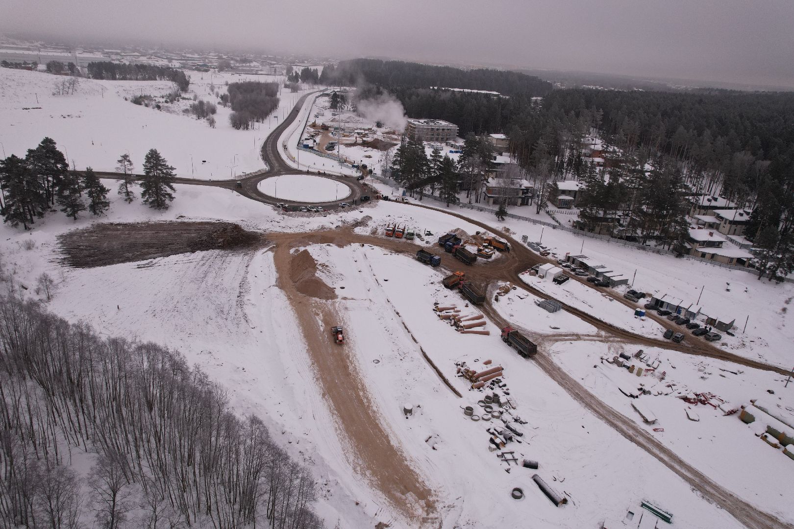видео с коптера, дорога, истра,