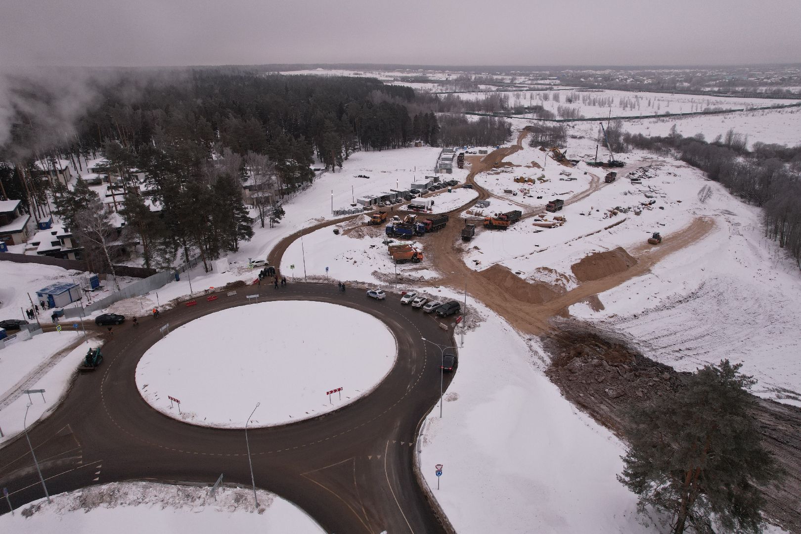 видео с коптера, дорога, истра,