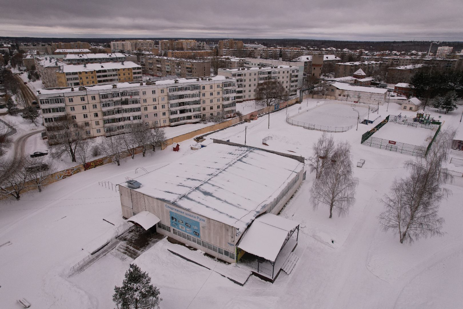 видео с коптера, стадион,