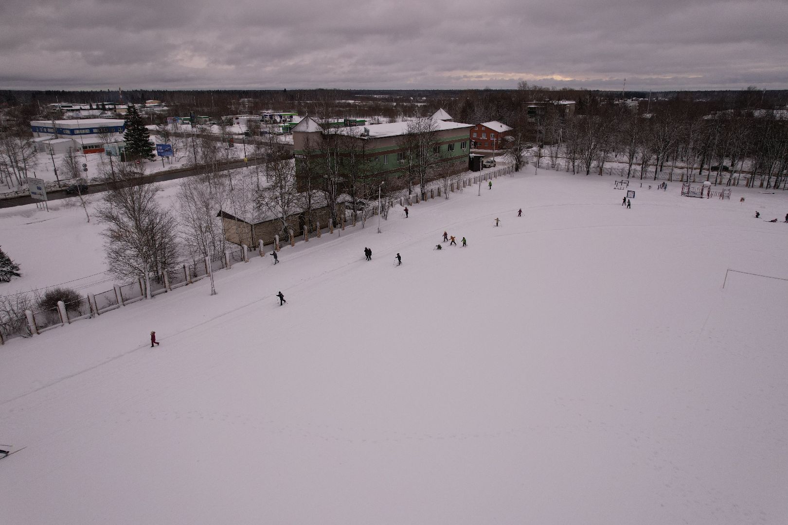 видео с коптера, стадион,