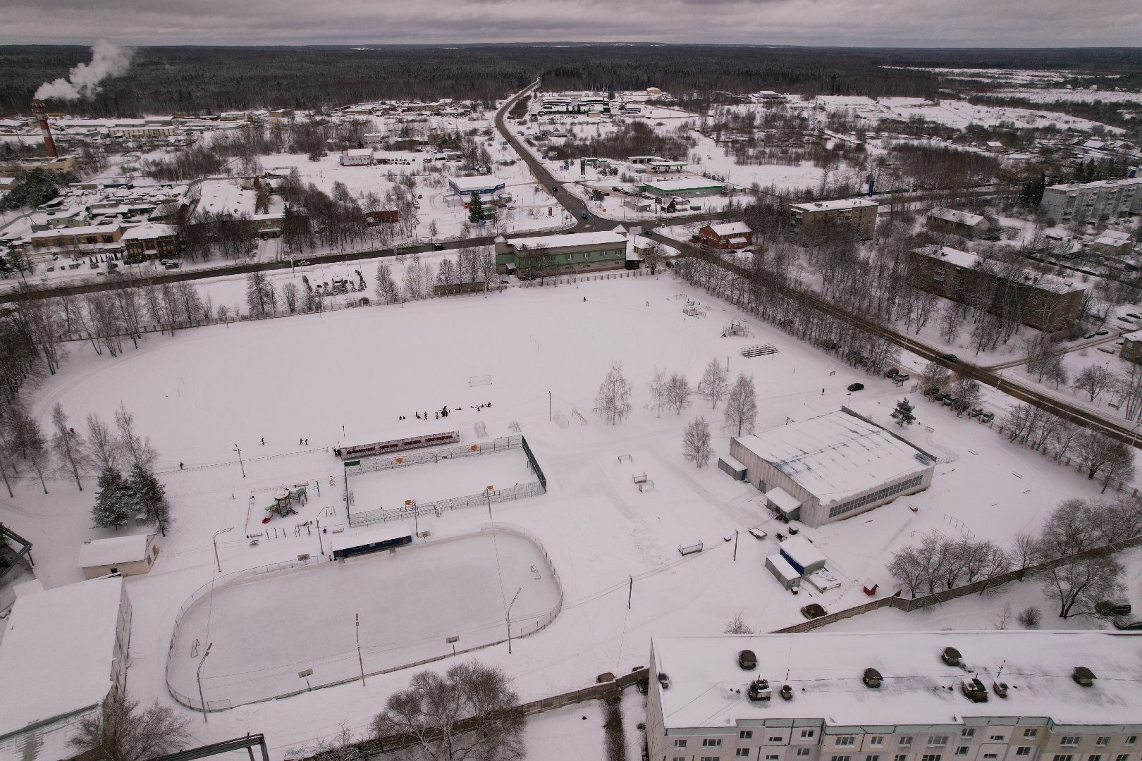 видео с коптера, стадион,