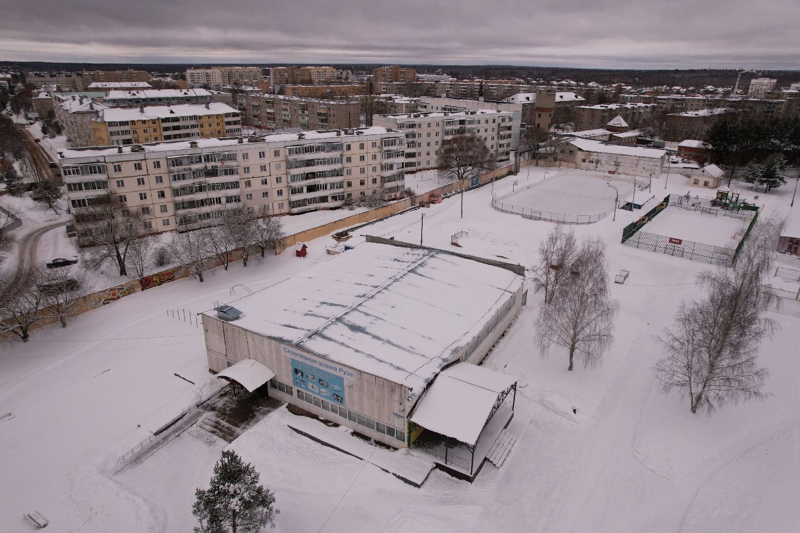 видео с коптера, стадион,