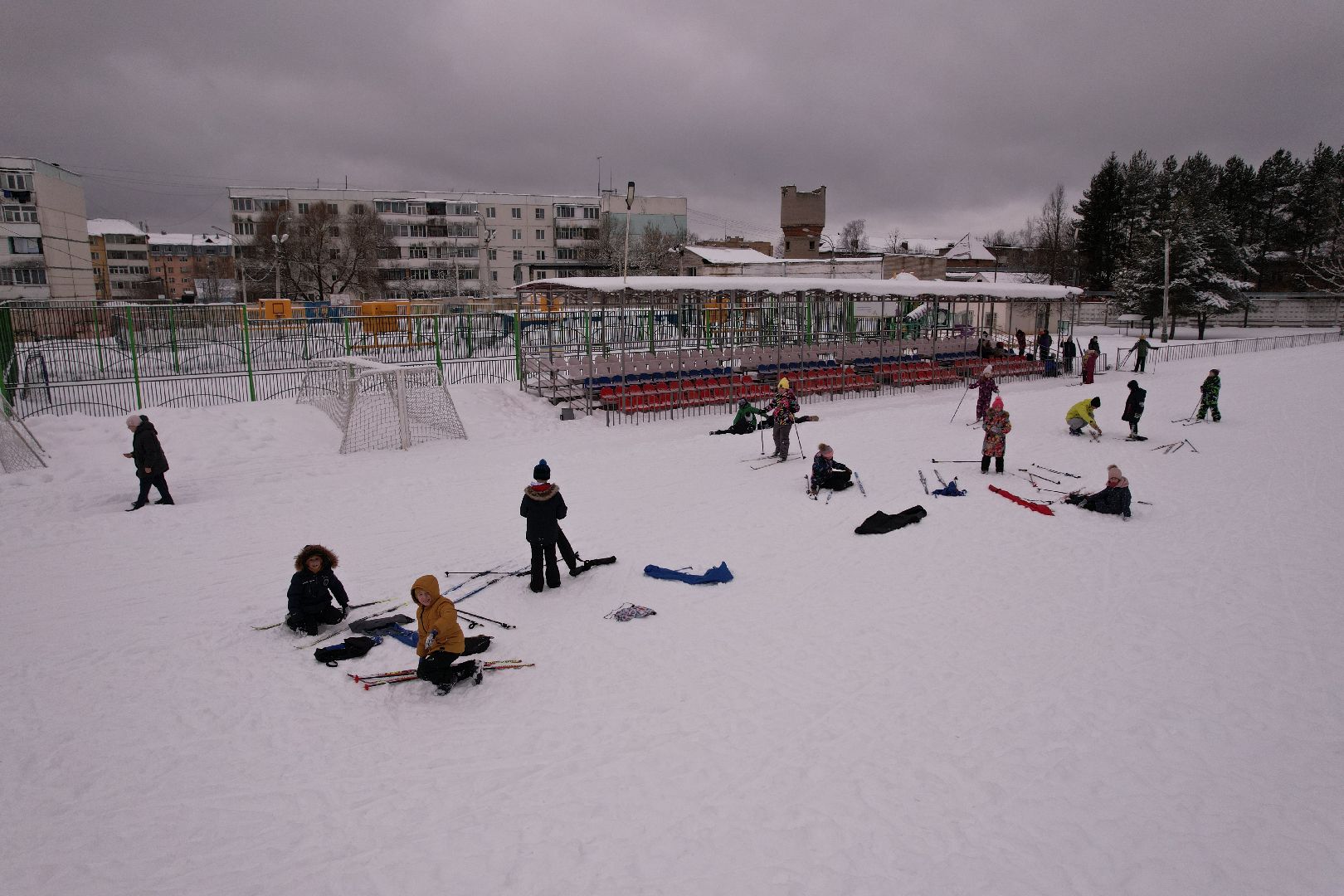 видео с коптера, стадион,