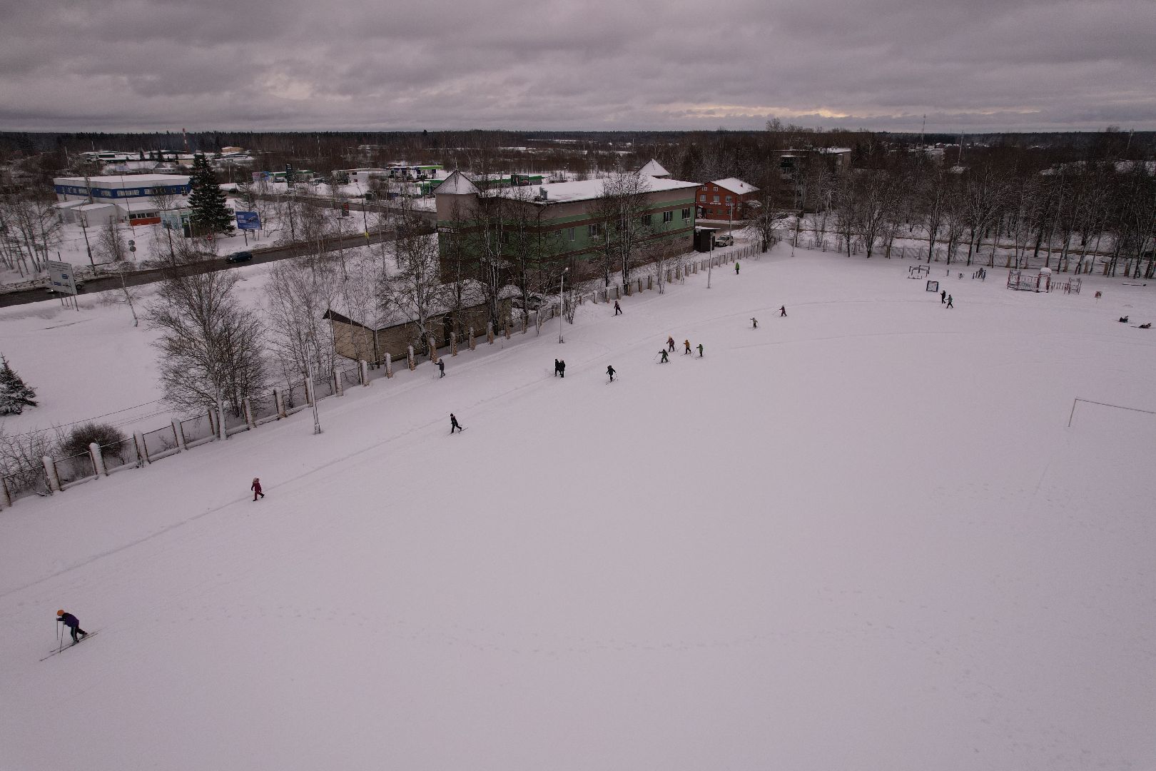 видео с коптера, стадион,