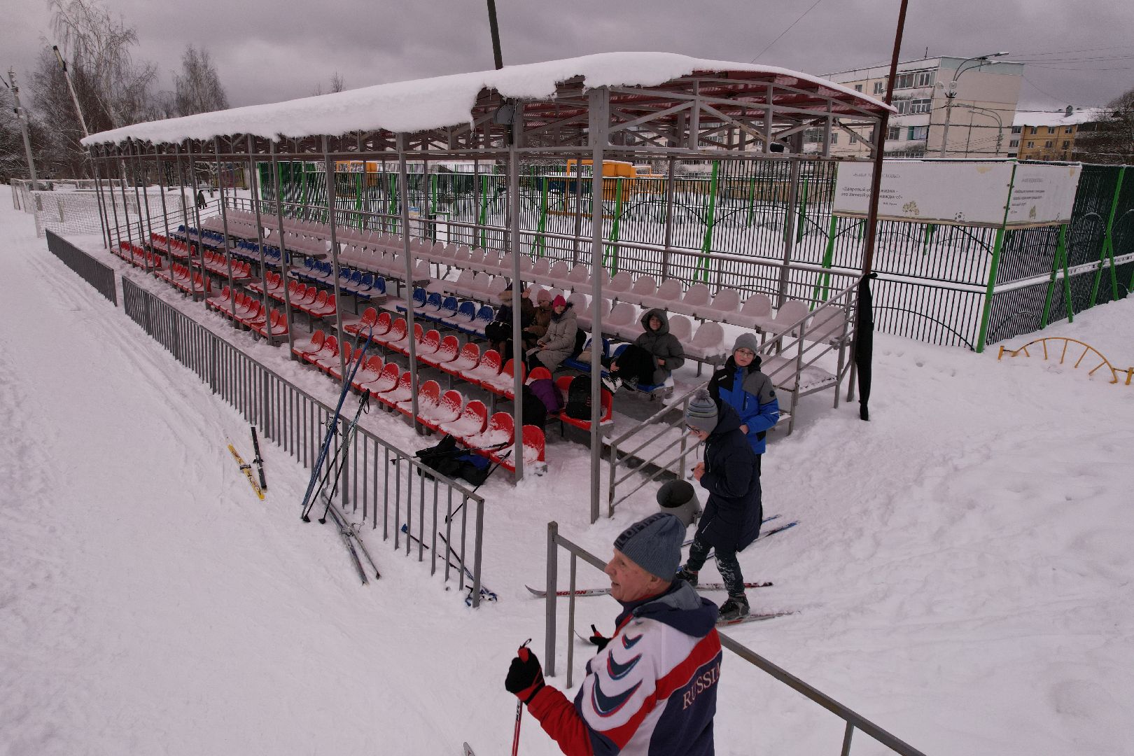 видео с коптера, стадион,