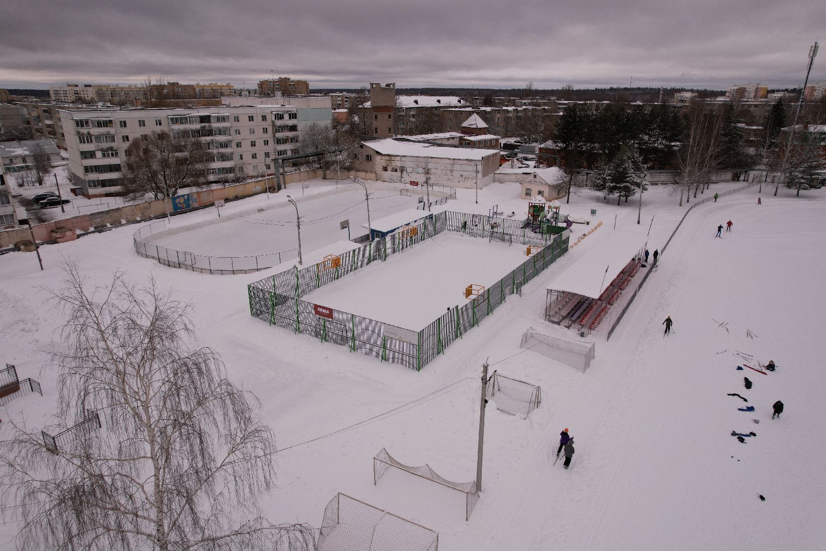 видео с коптера, стадион,