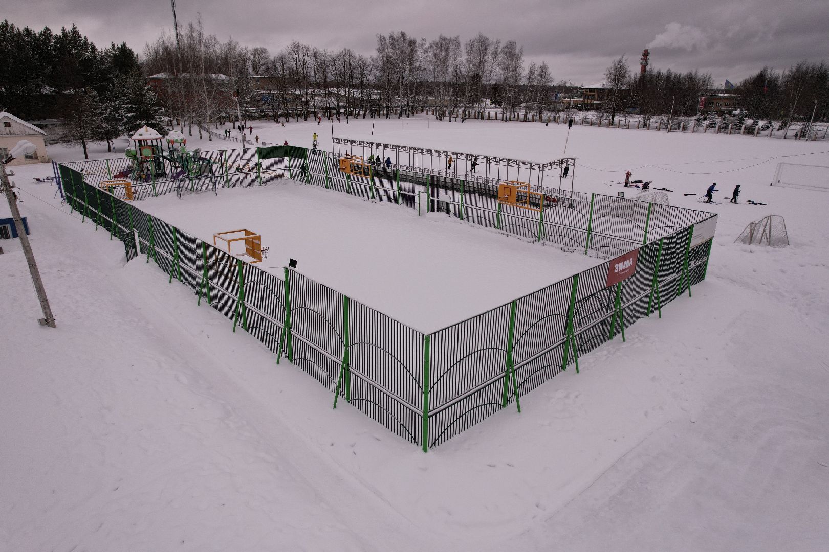 видео с коптера, стадион,