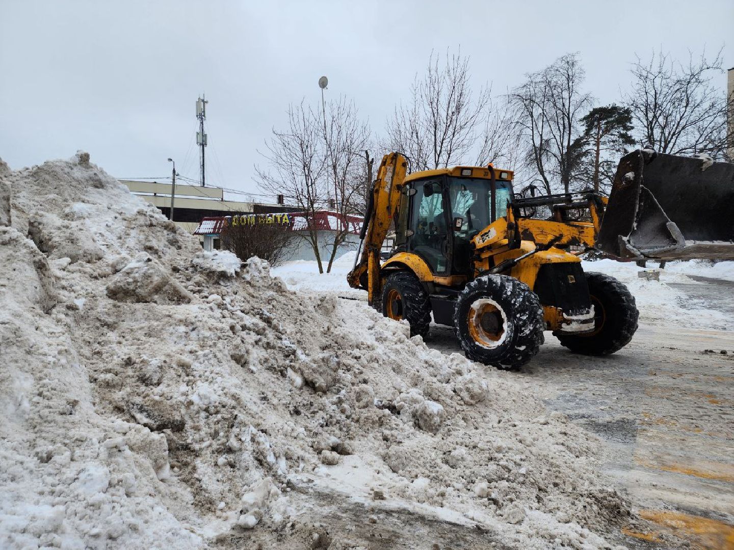 мытищи, уборка снега, Ледяной дождь, Улица Индустриальная,