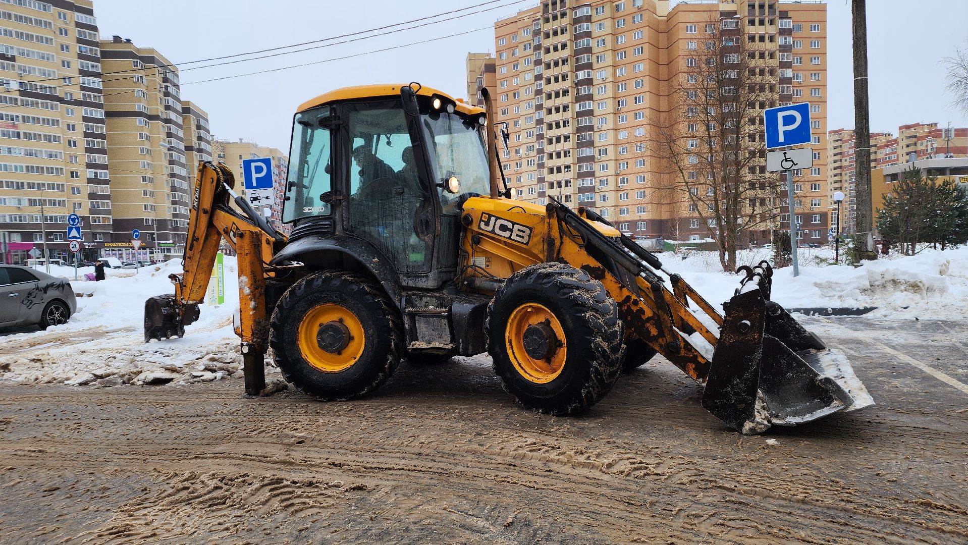 жкх, благоустройство, уборка снега, Лосино-Петровский, коммунальная техника, снегопад, дождь, подмосковье,
