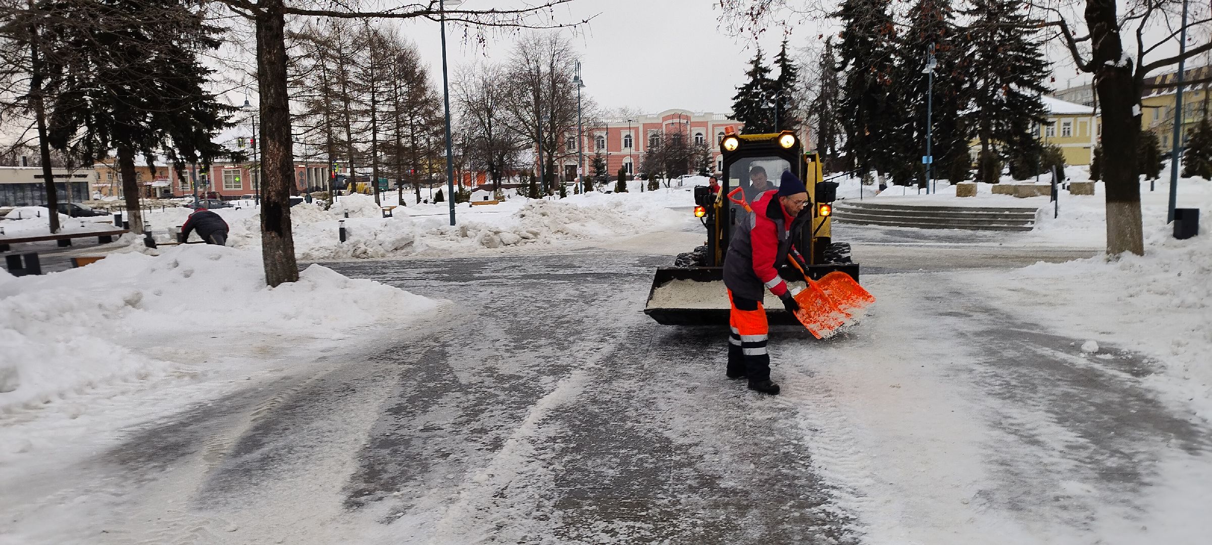 Бронницы, Площадь Тимофеева, Гололед,