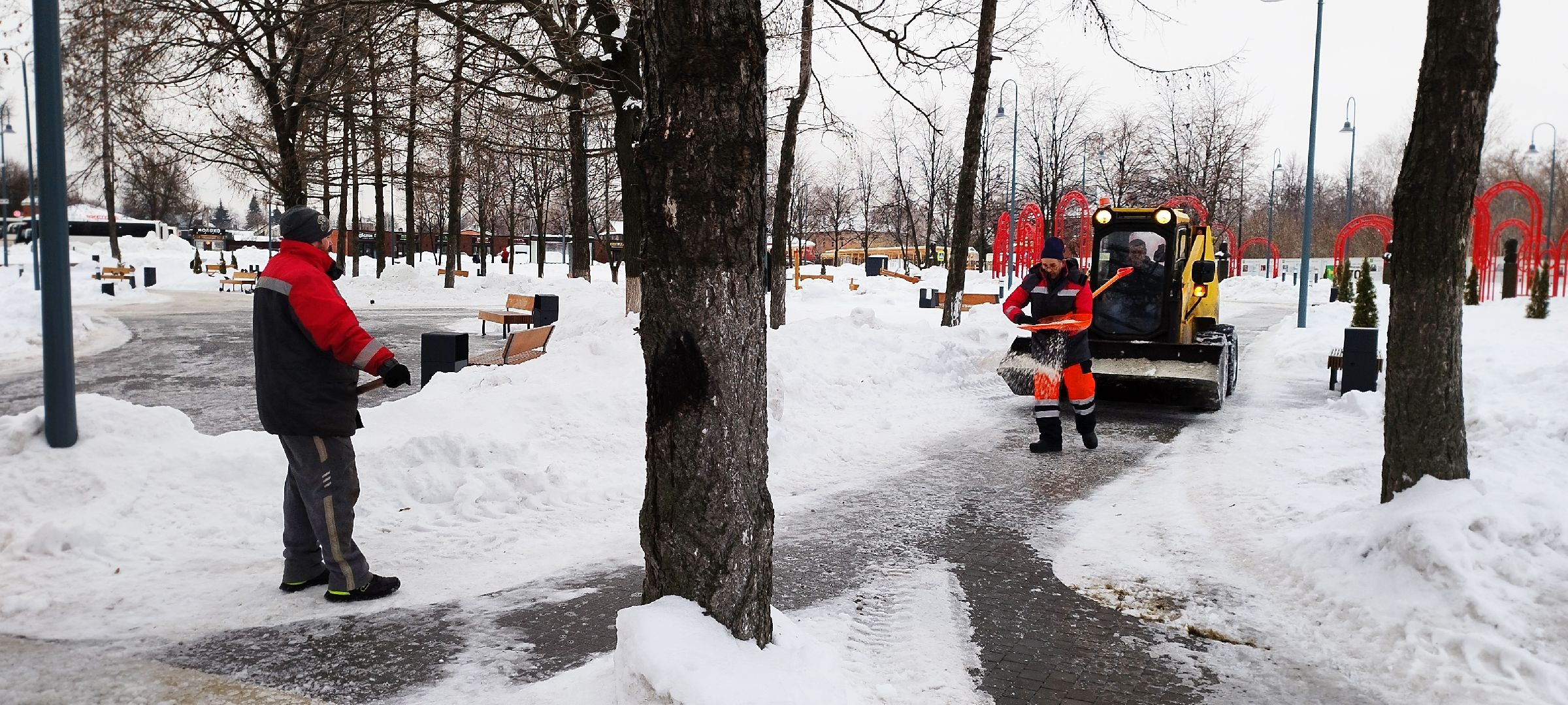 Бронницы, Площадь Тимофеева, Гололед,