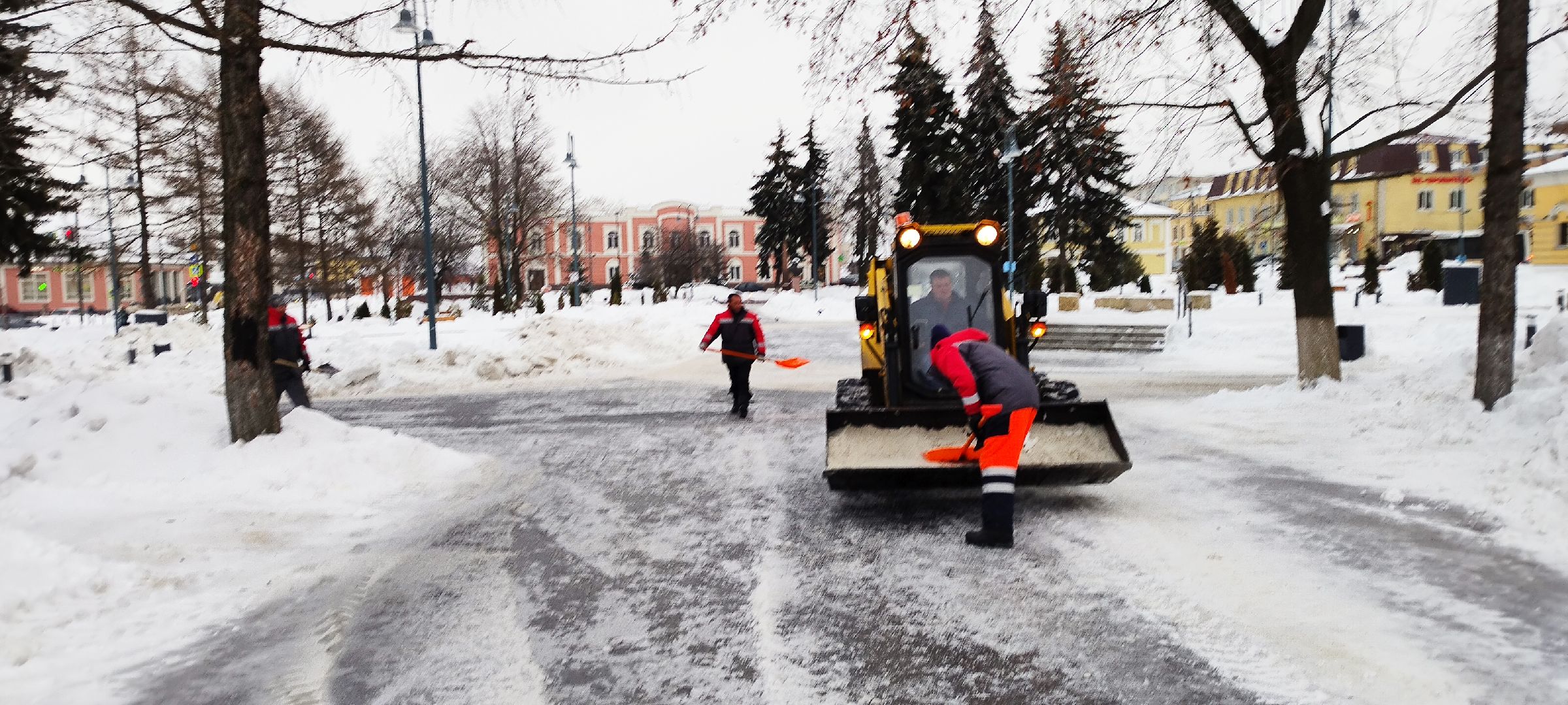 Бронницы, Площадь Тимофеева, Гололед,